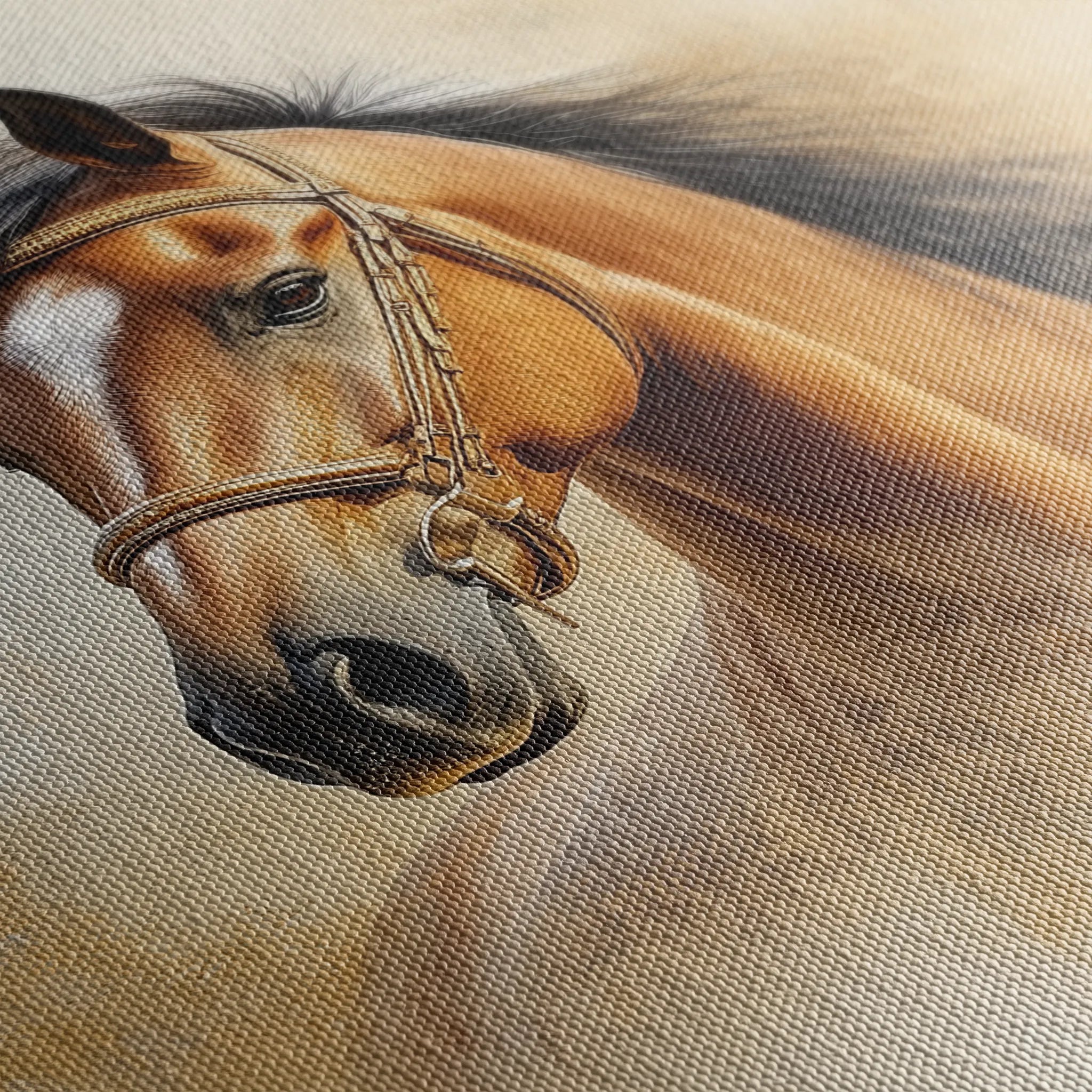 Horses 018 Canvas Art 60 x 40 cm / Black