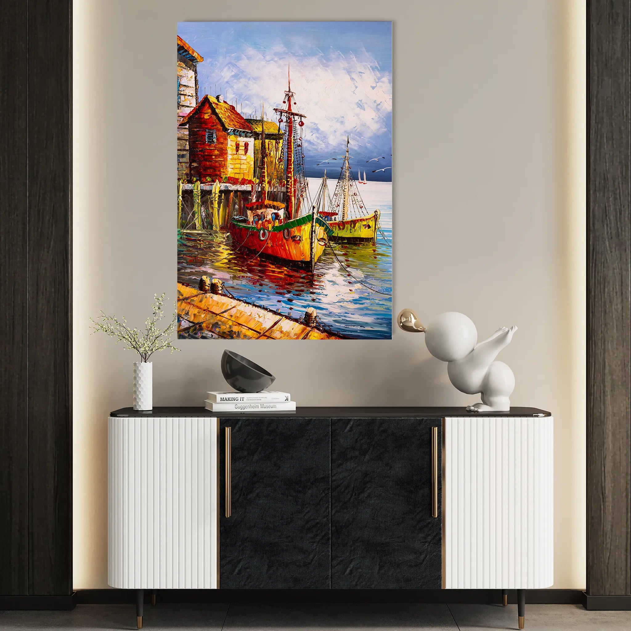 Landscape 018 Canvas Art 60 x 40 cm / Black