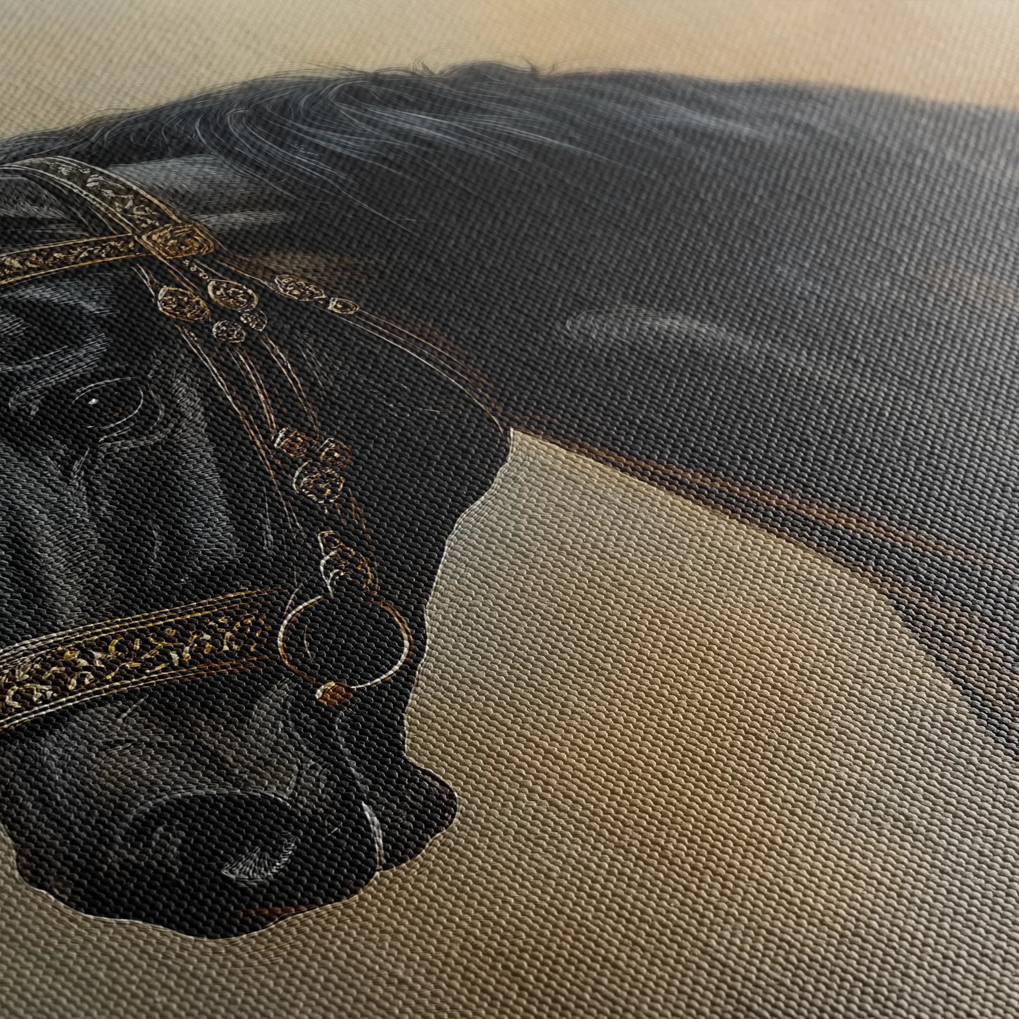 Horses 019 Canvas Art 60 x 40 cm / Black