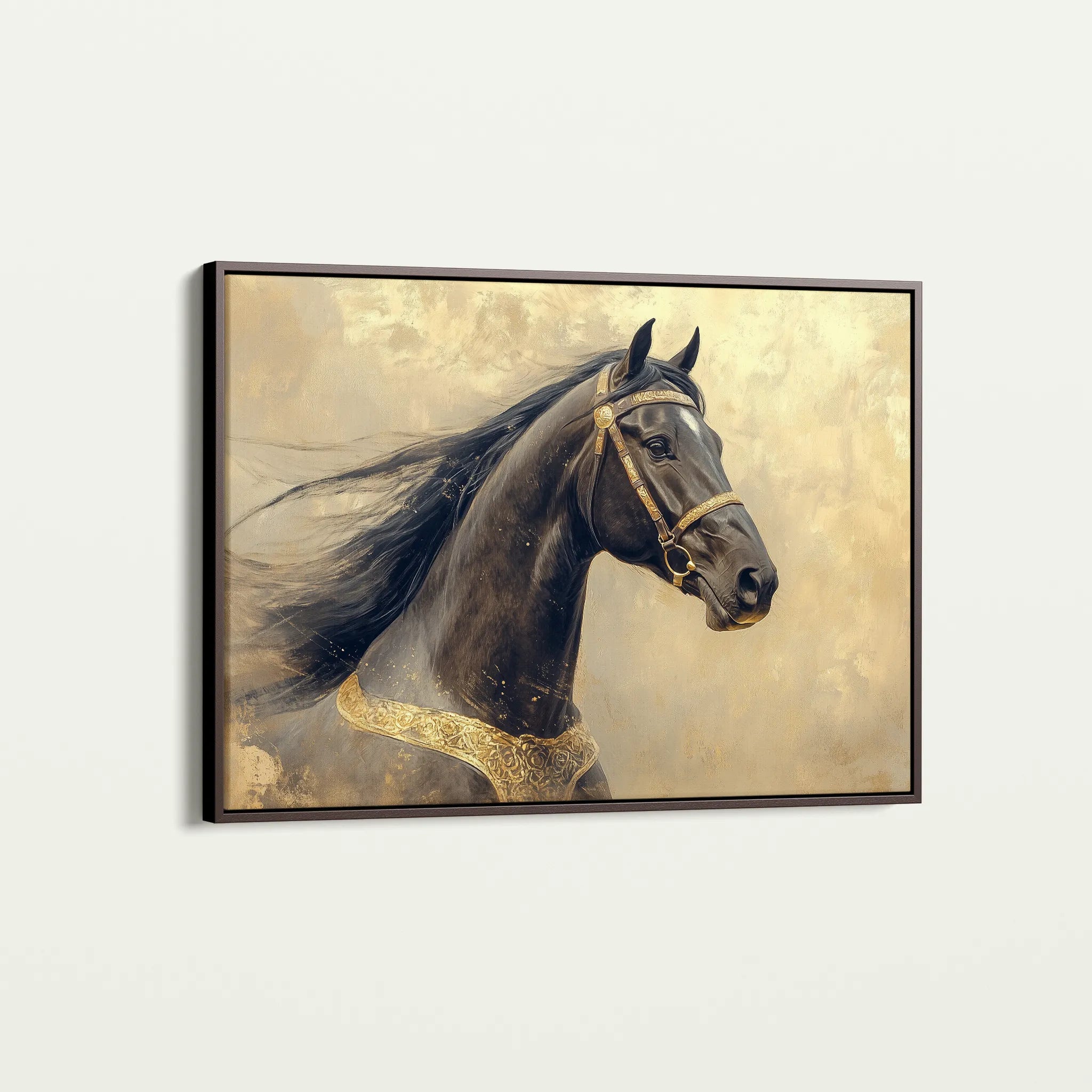 Horses 020 Canvas Art 60 x 40 cm / Black