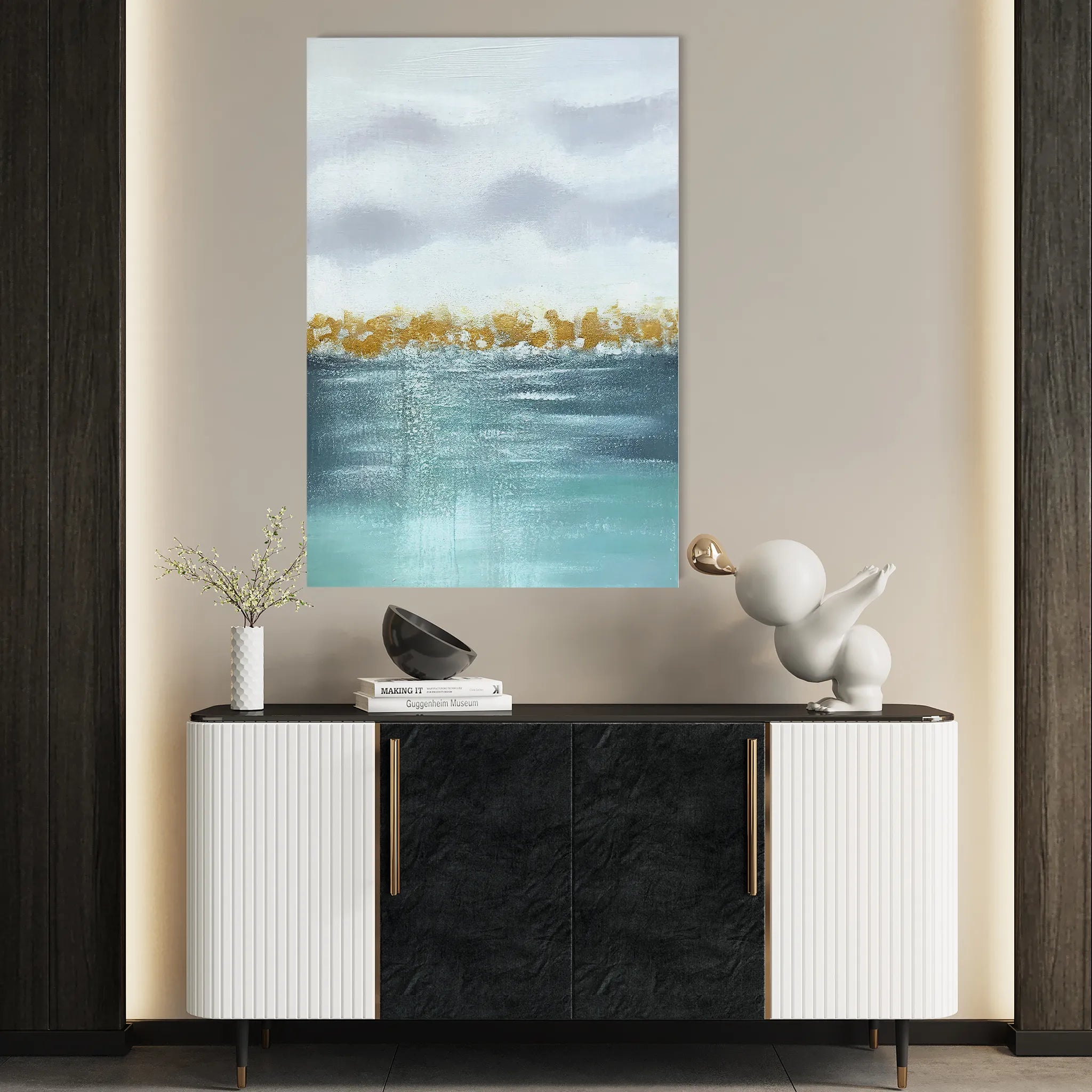 Abstract 021 Canvas Art 60 x 40 cm / Black