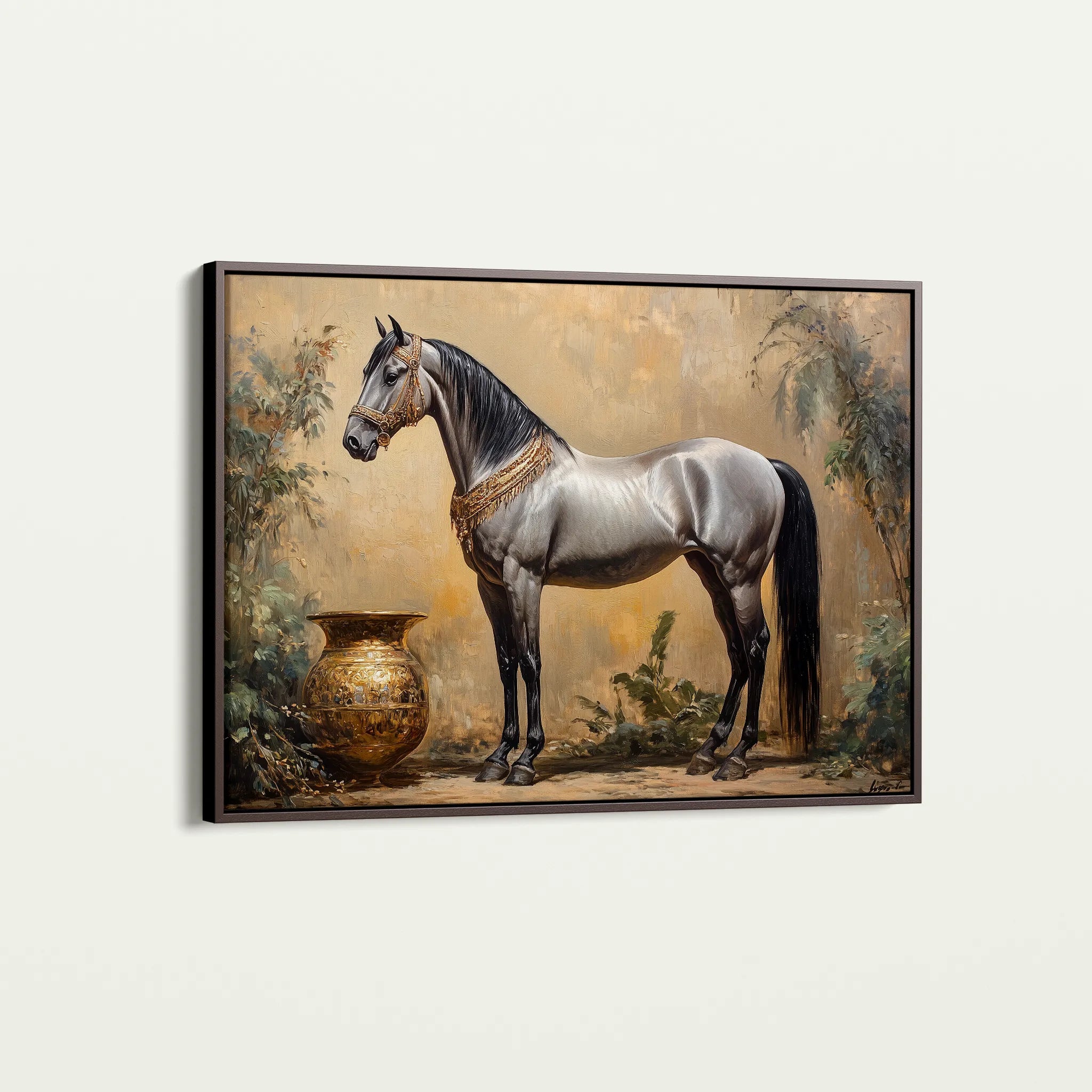 Horses 021 Canvas Art 60 x 40 cm / Black
