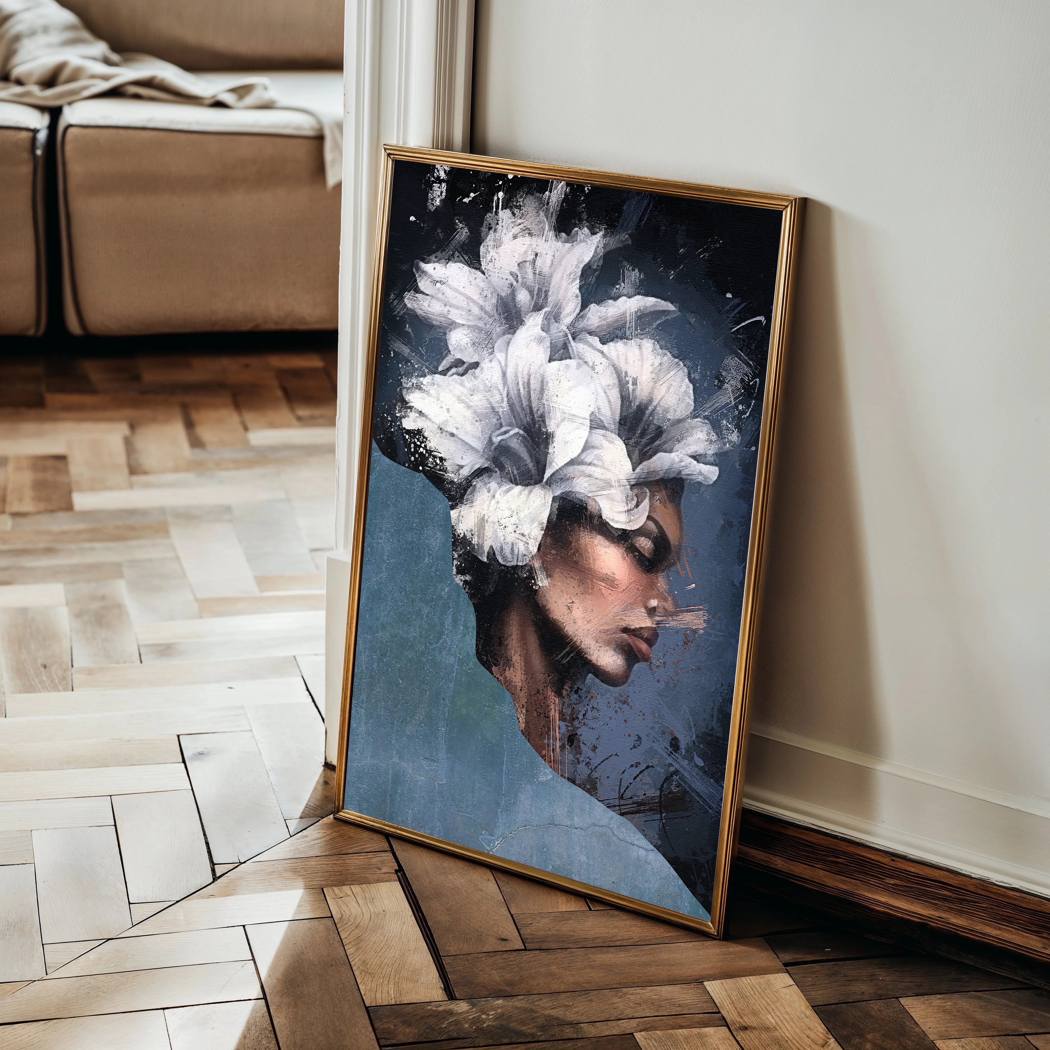 Portrait 021 Canvas Art 60 x 40 cm / Black