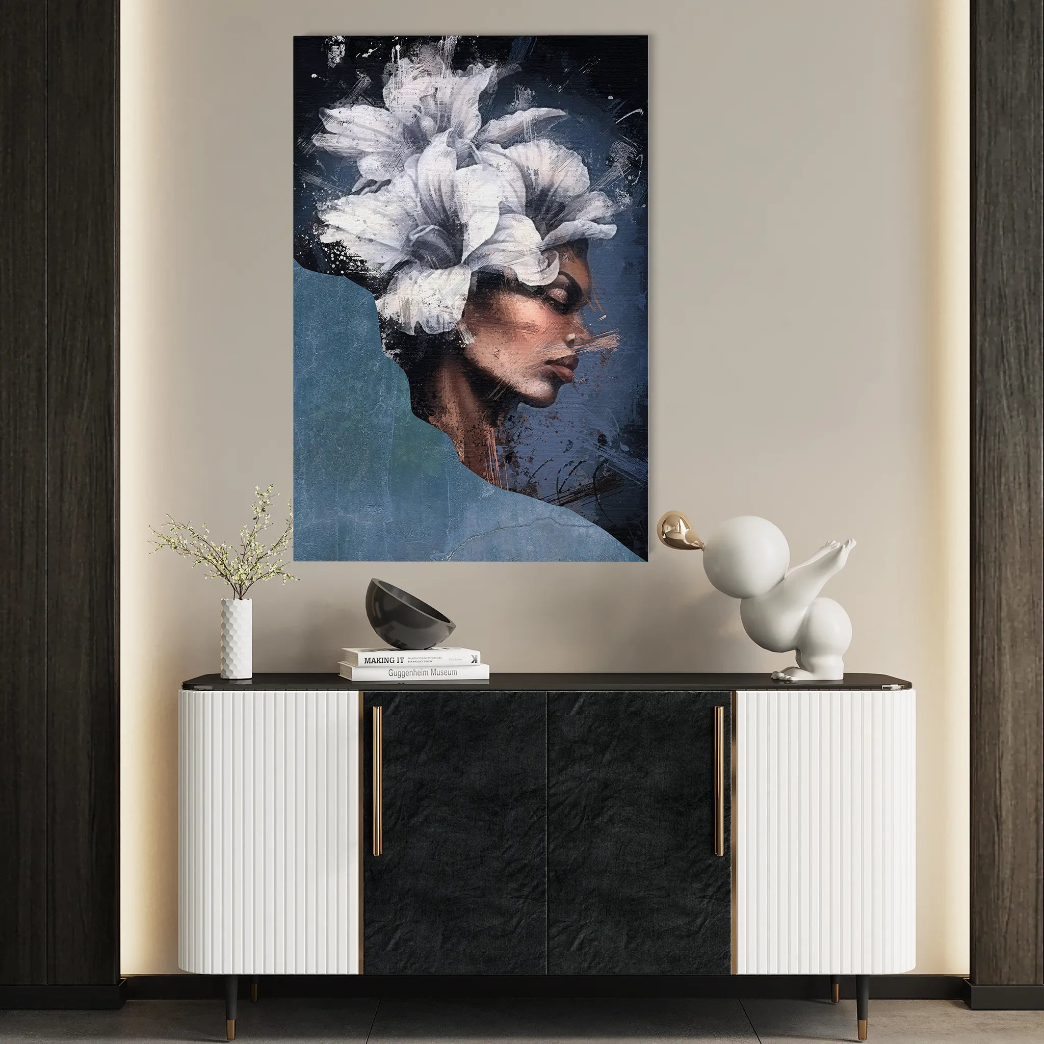 Portrait 021 Canvas Art 60 x 40 cm / Black