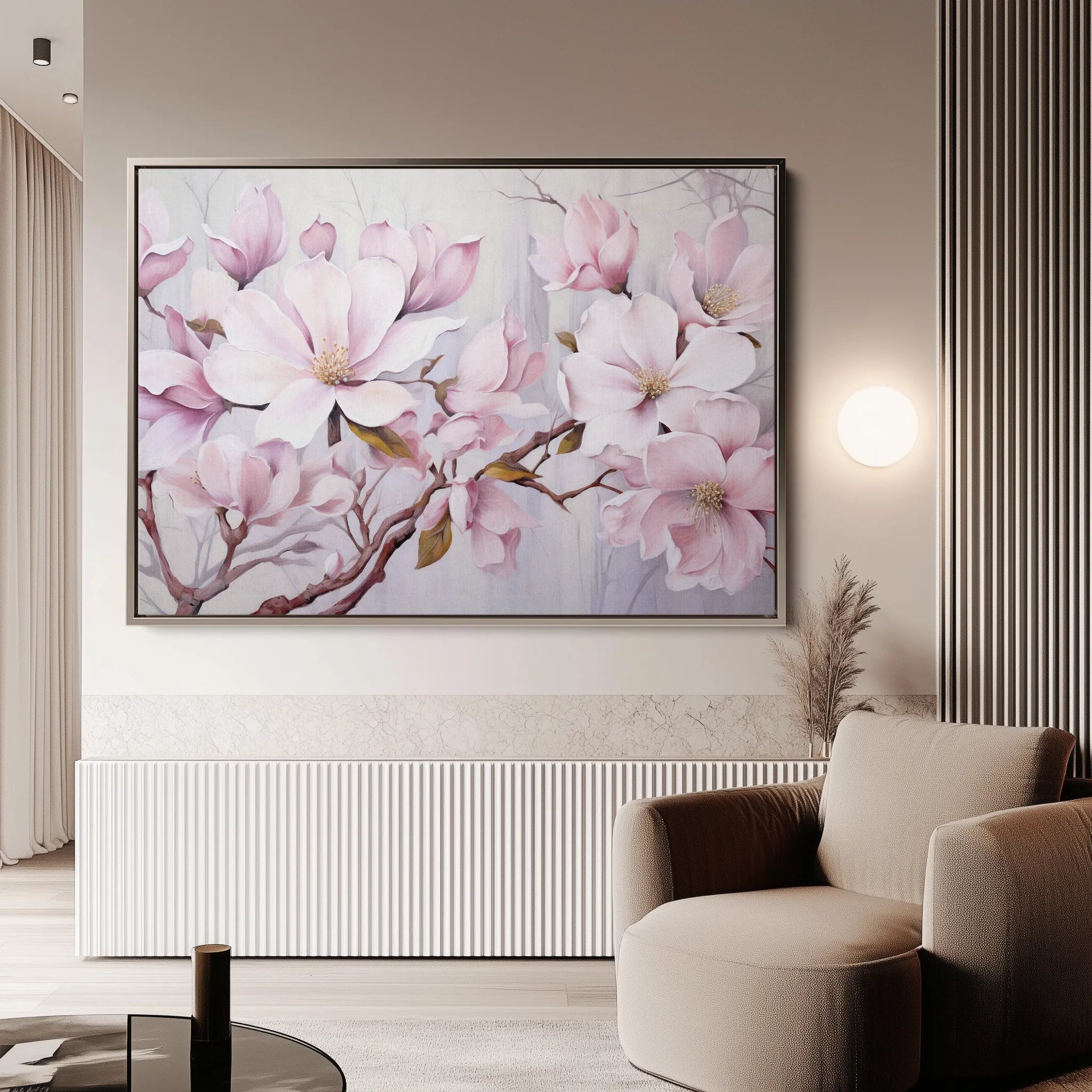 Floral 022 Canvas Art 60 x 40 cm / Black