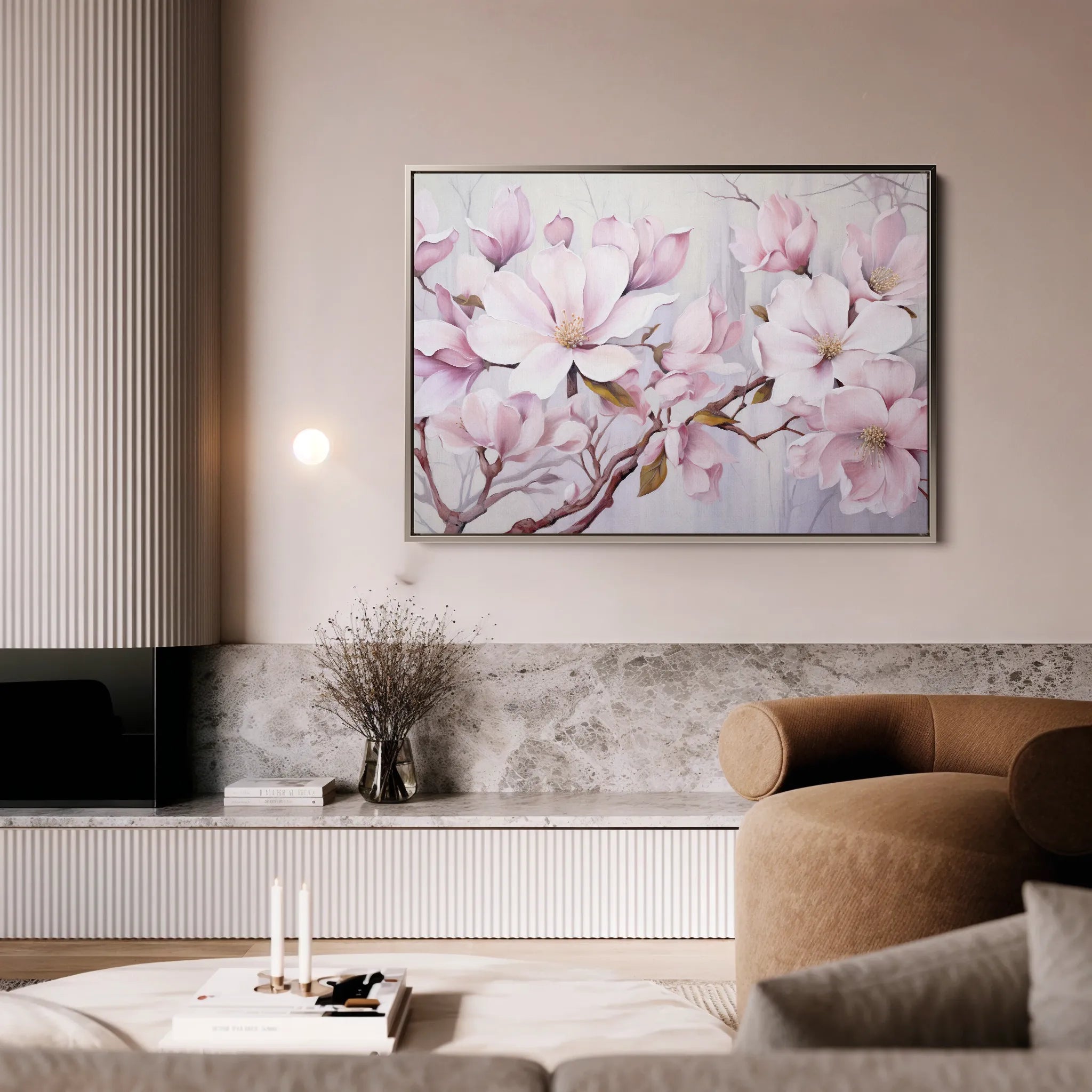 Floral 022 Canvas Art 60 x 40 cm / Black