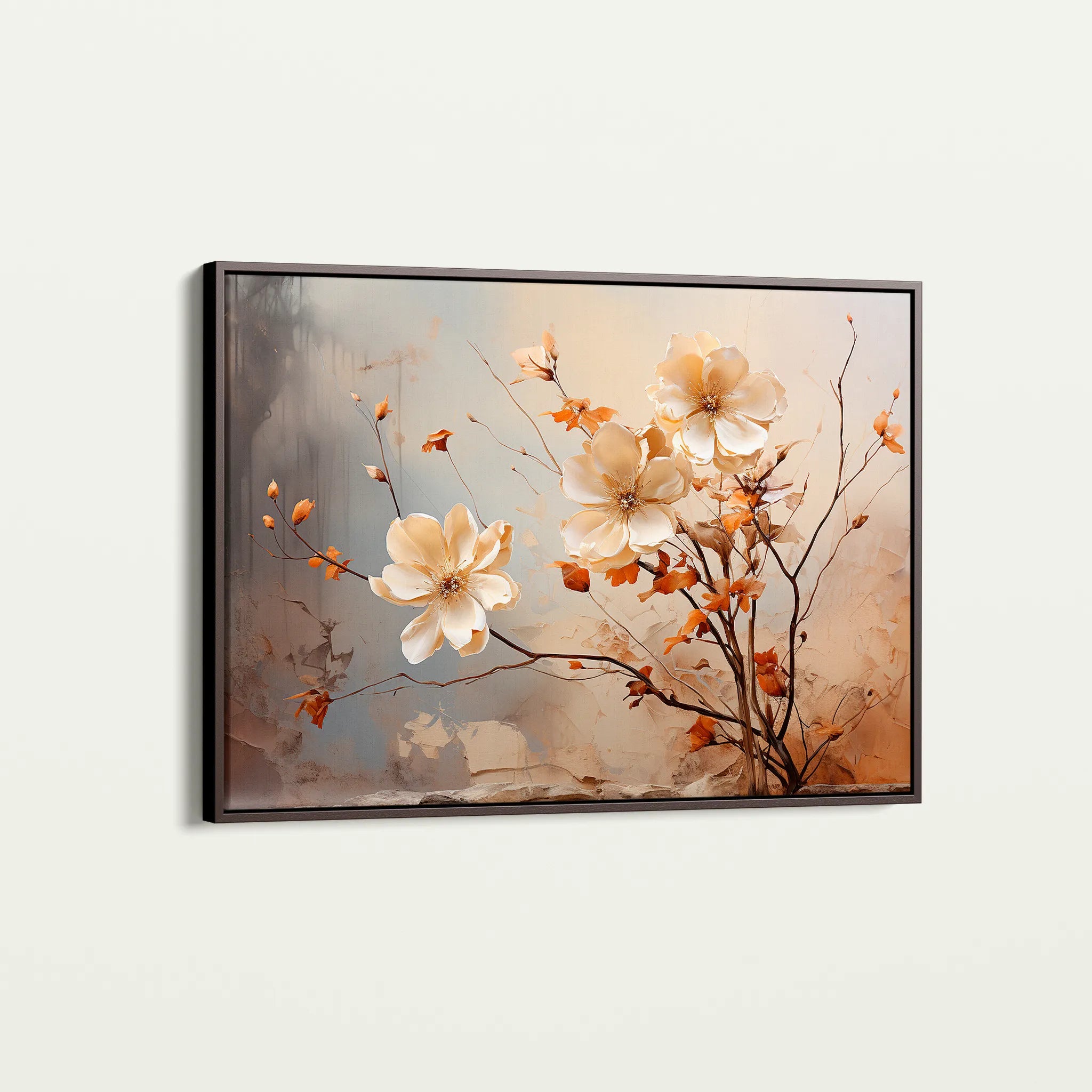 Floral 023 Canvas Art 60 x 40 cm / Black