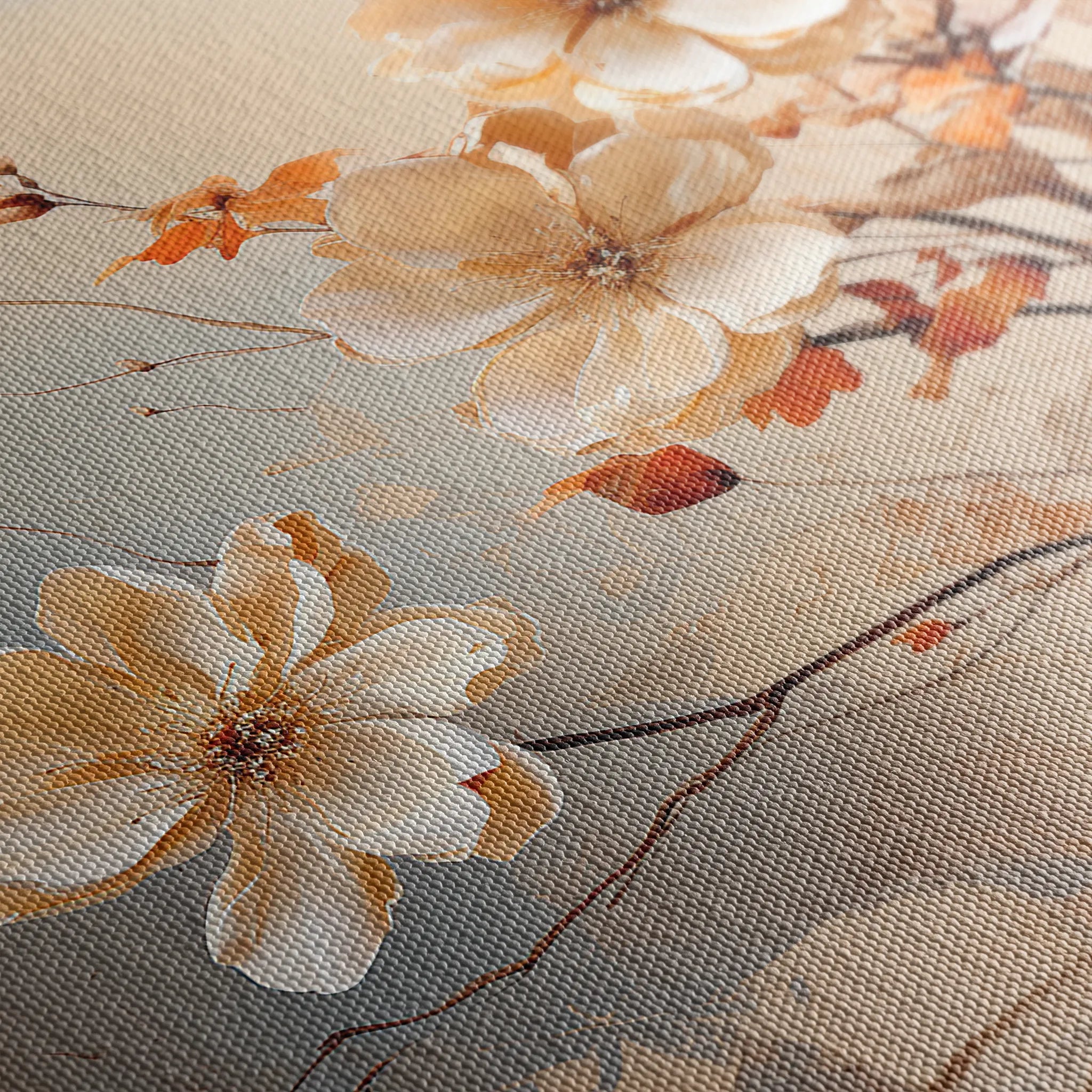Floral 023 Canvas Art 60 x 40 cm / Black