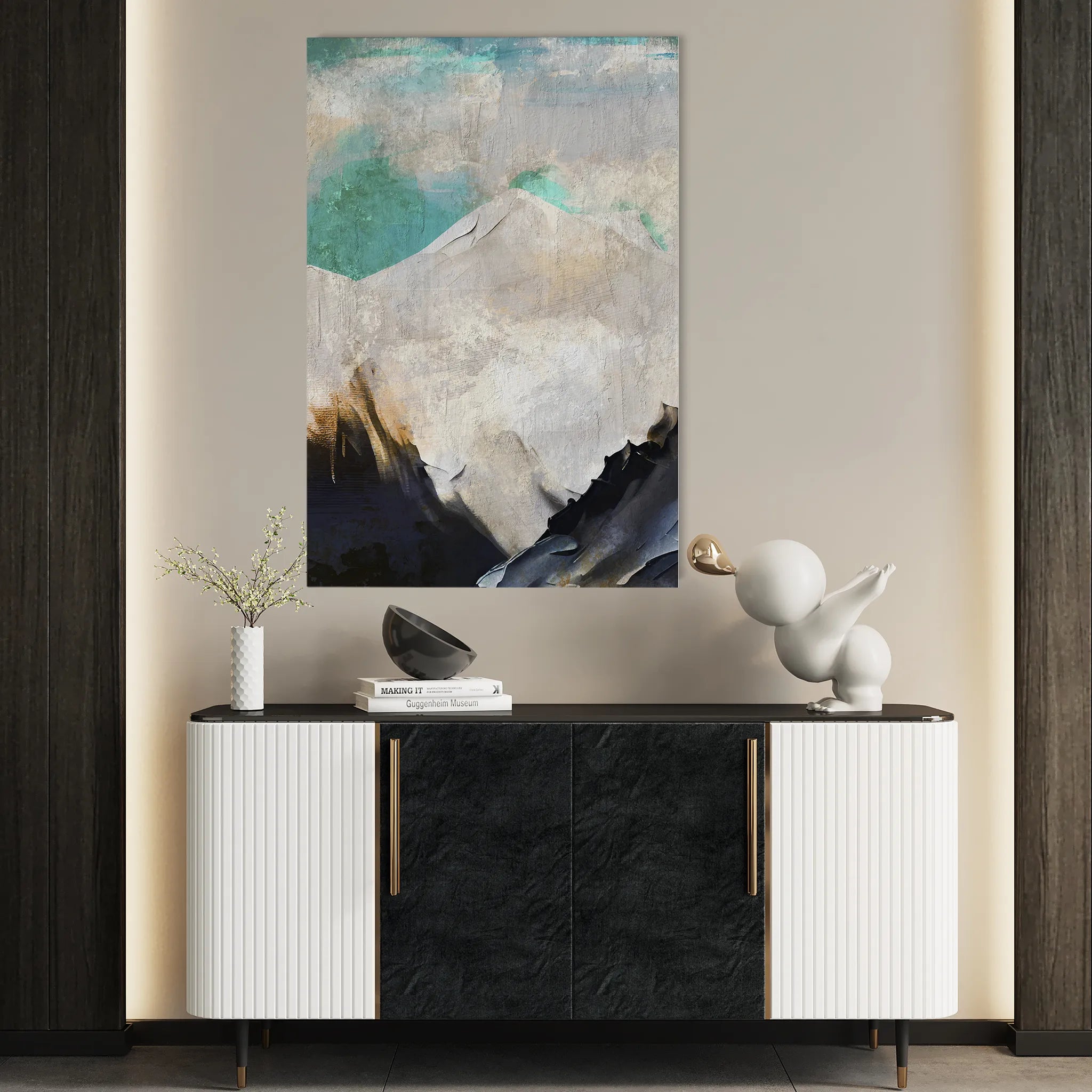 Abstract 024 Canvas Art 60 x 40 cm / Black