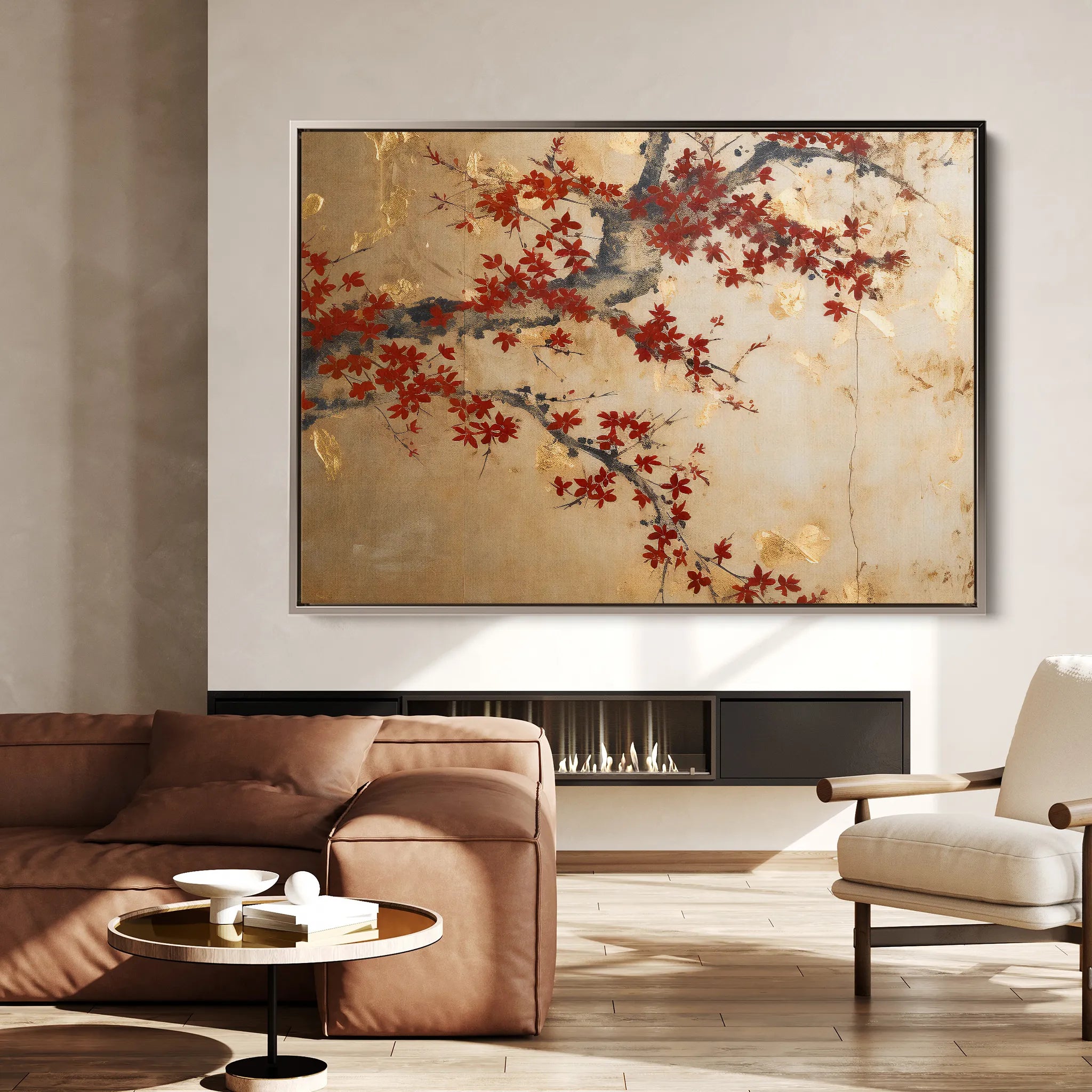 Floral 024 Canvas Art 60 x 40 cm / Black