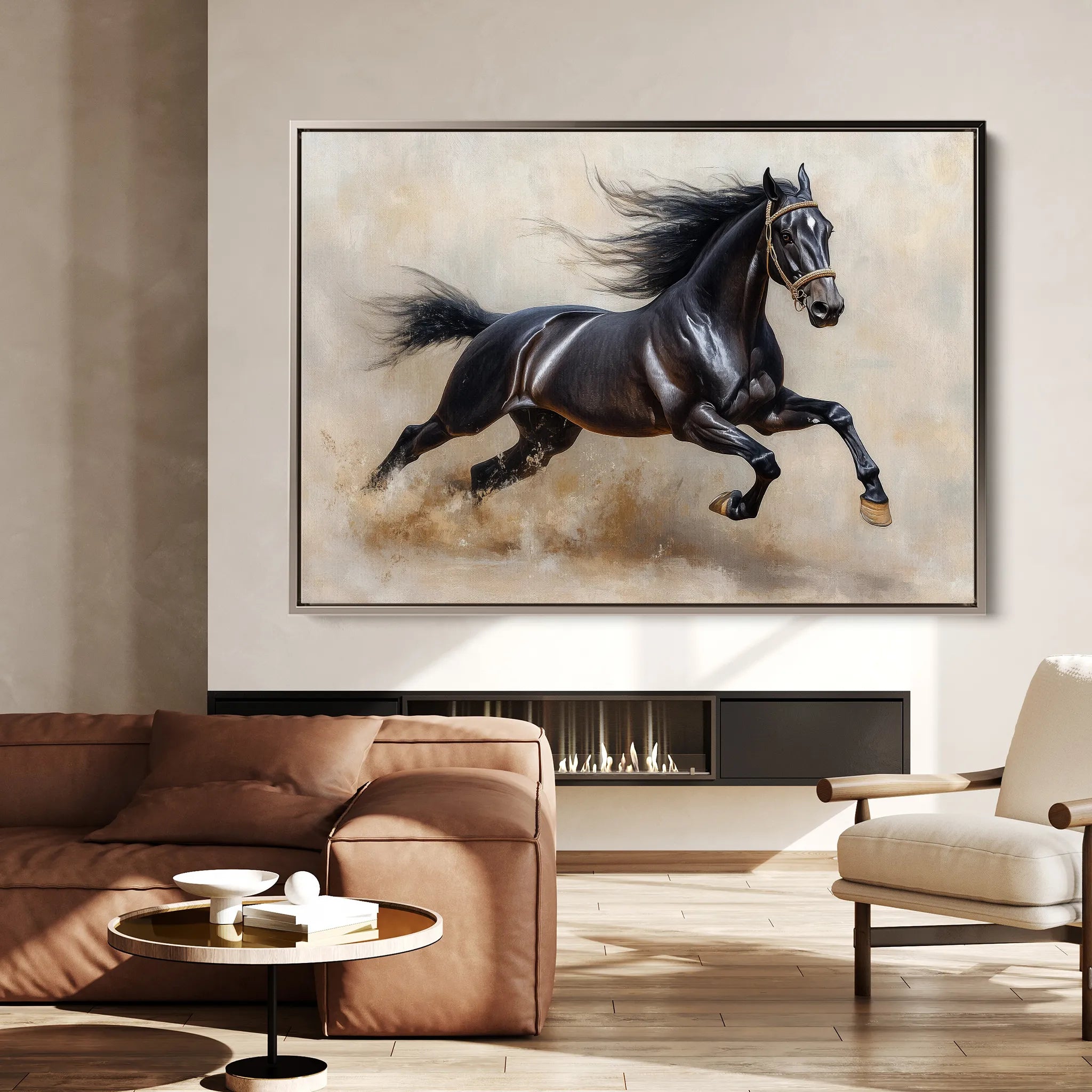 Horses 024 Canvas Art 60 x 40 cm / Black