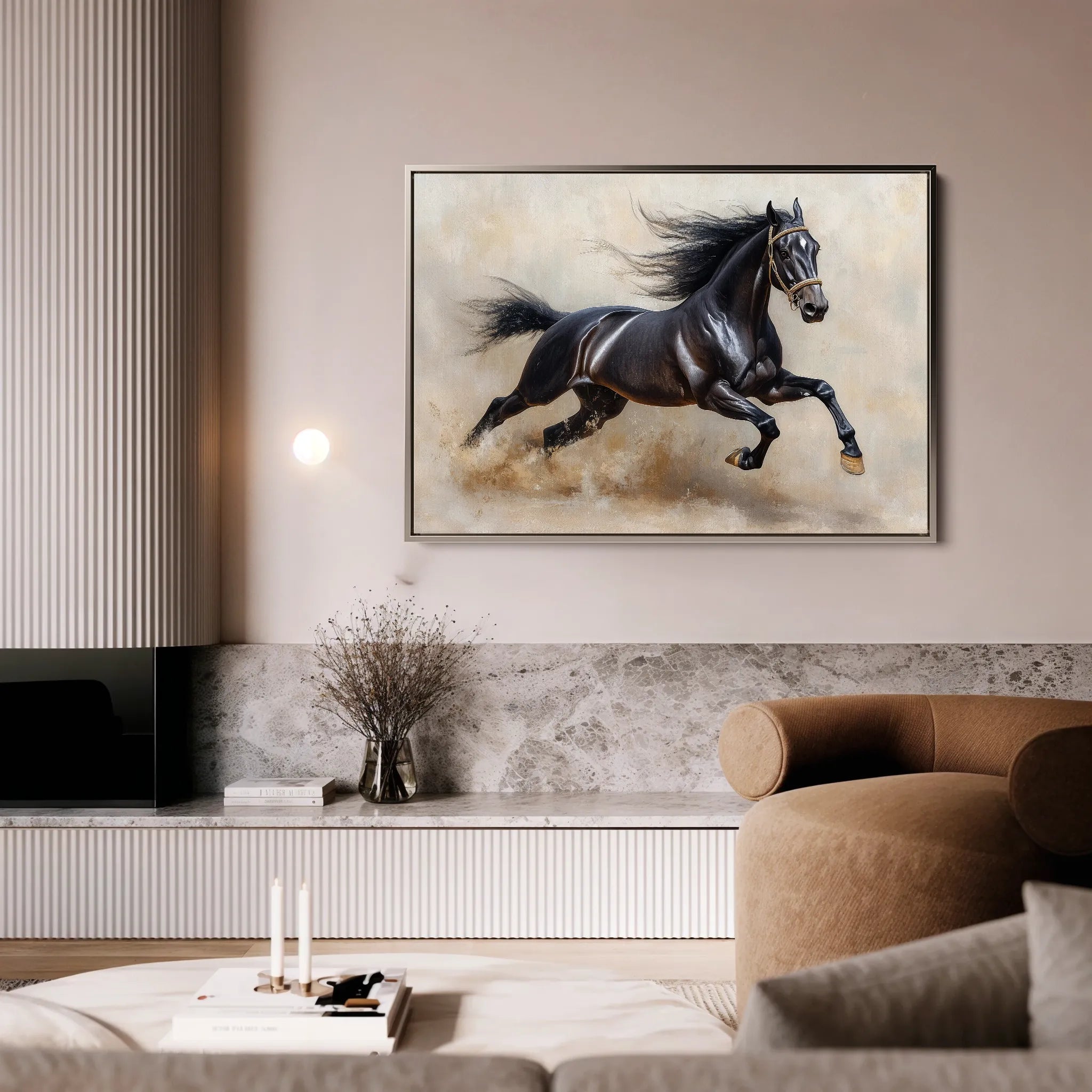 Horses 024 Canvas Art 60 x 40 cm / Black
