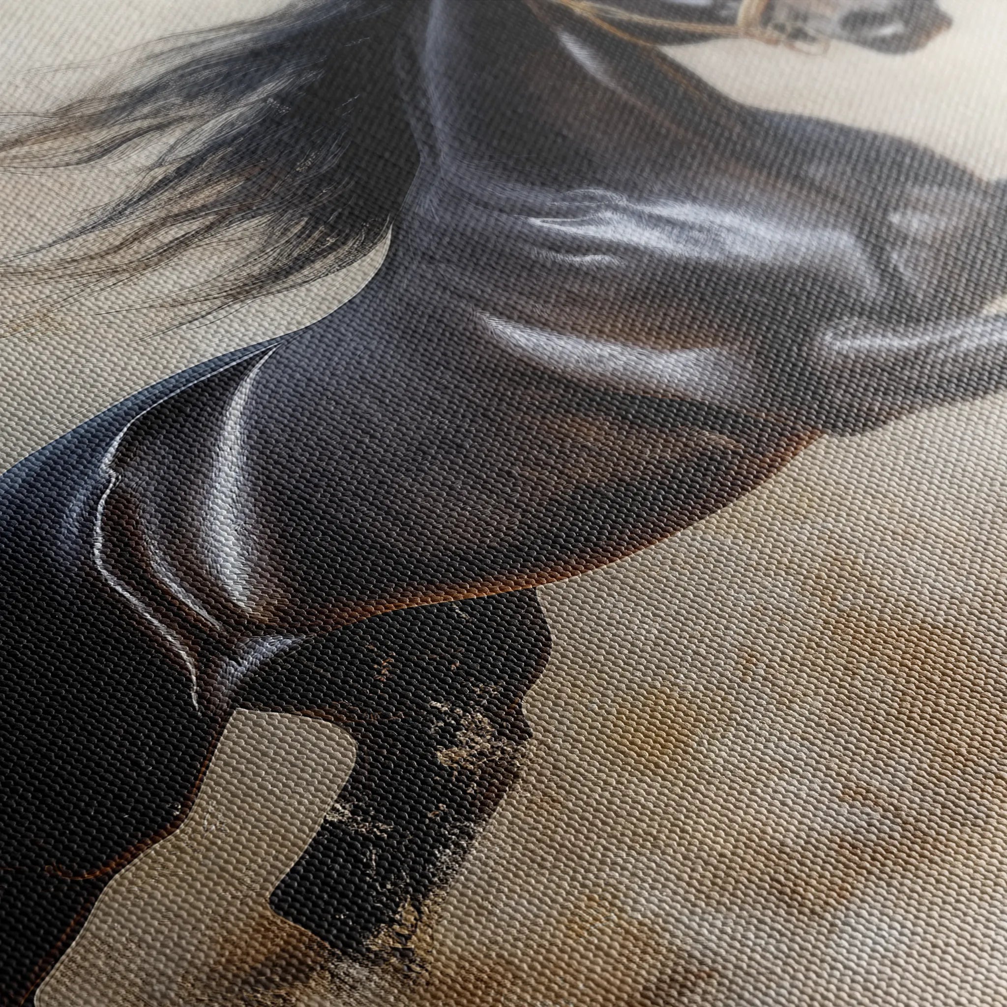 Horses 024 Canvas Art 60 x 40 cm / Black