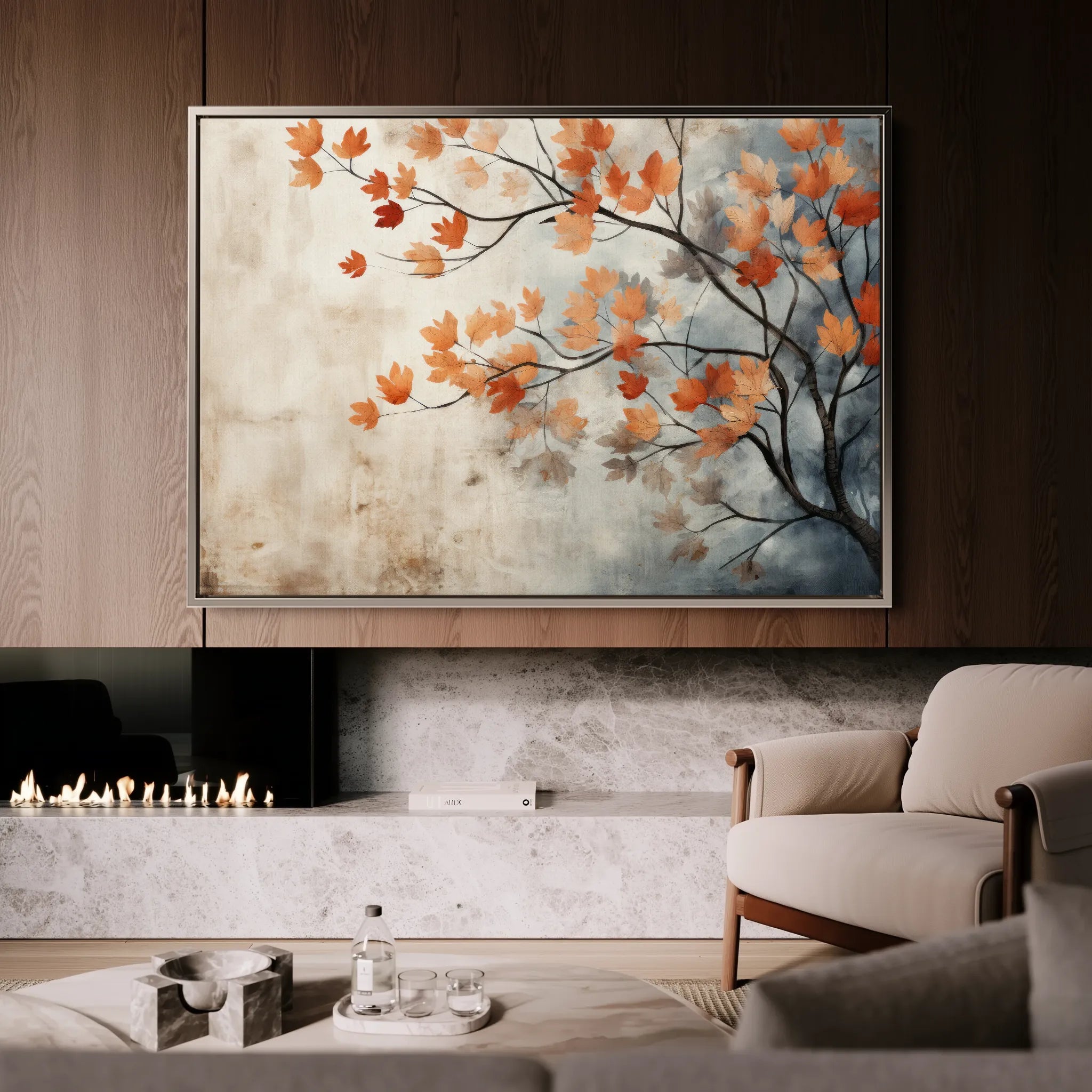 Floral 025 Canvas Art 60 x 40 cm / Black