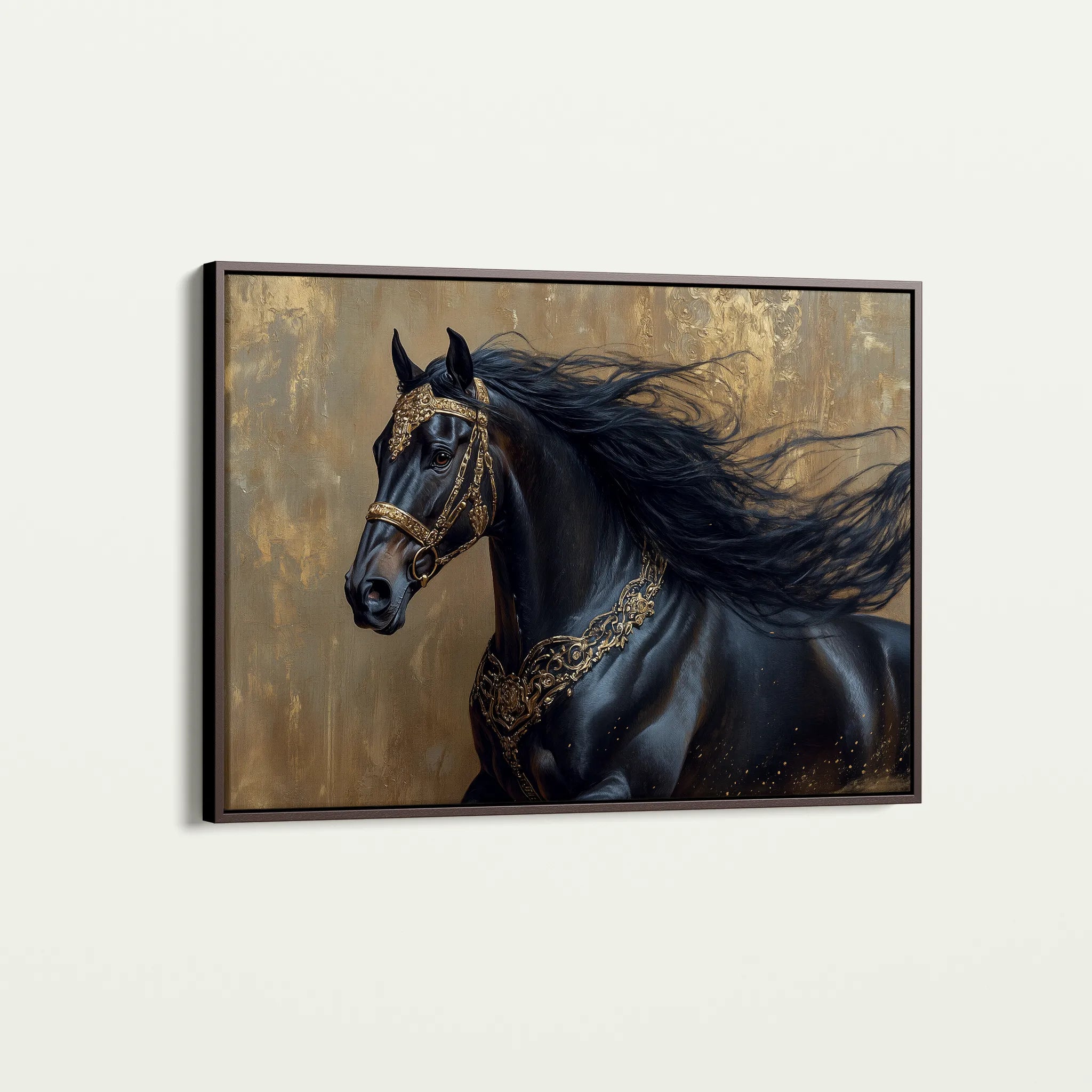 Horses 026 Canvas Art 60 x 40 cm / Black