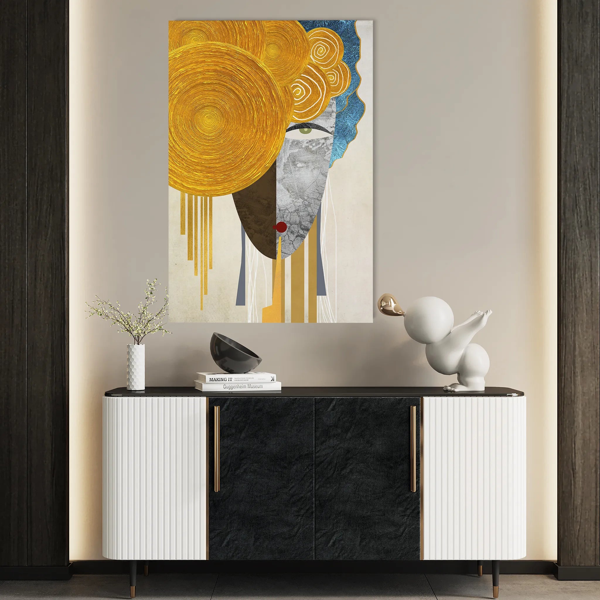 Portrait 026 Canvas Art 60 x 40 cm / Black