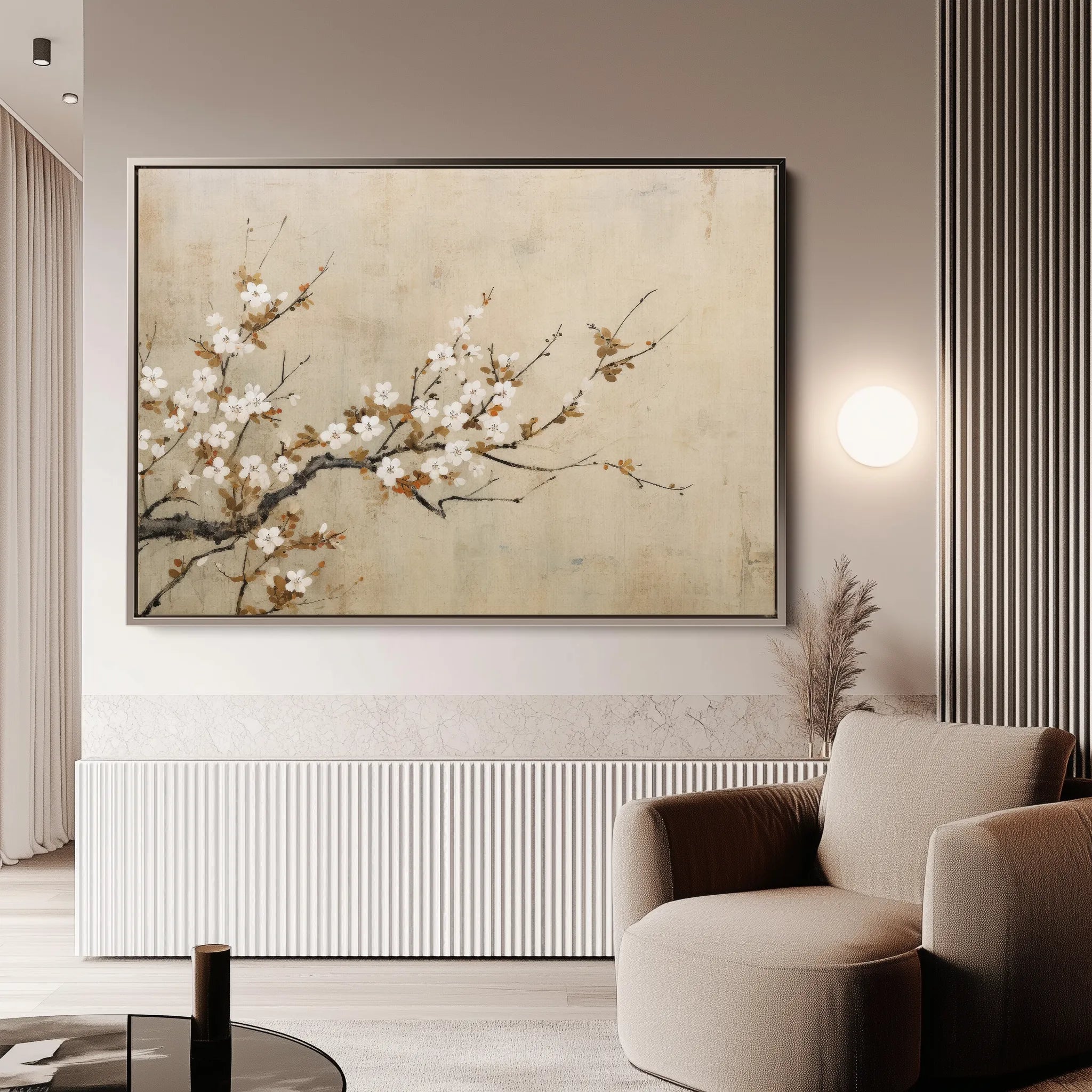 Floral 027 Canvas Art 60 x 40 cm / Black