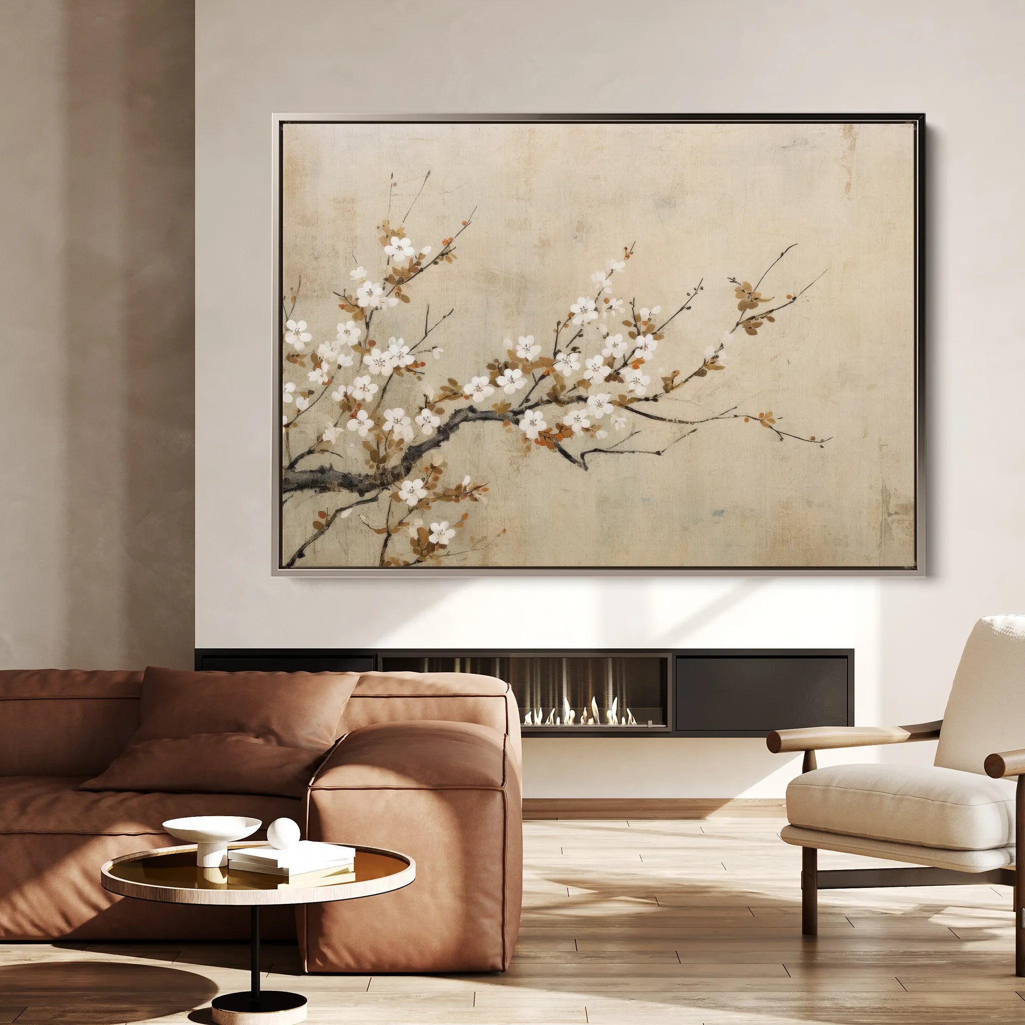 Floral 027 Canvas Art 60 x 40 cm / Black