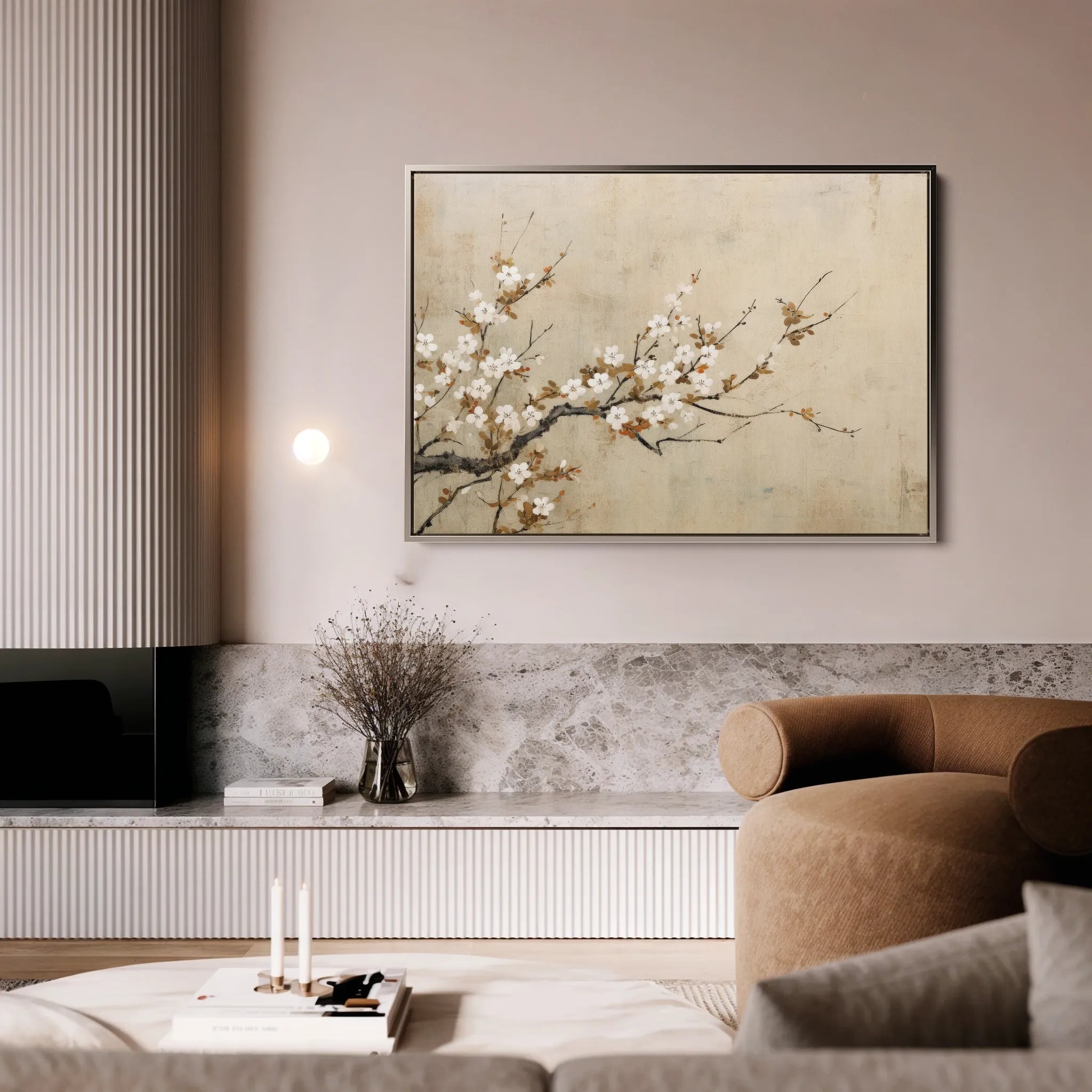 Floral 027 Canvas Art 60 x 40 cm / Black