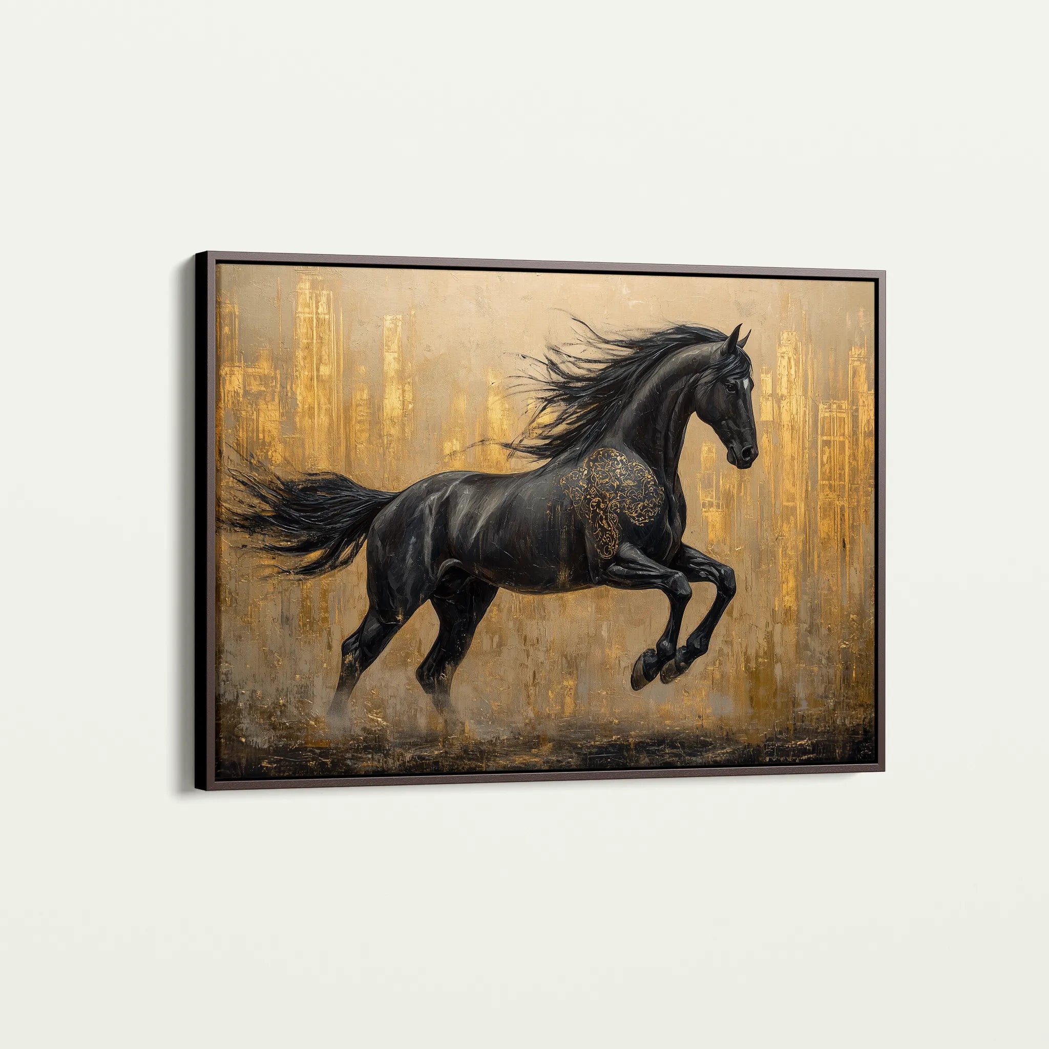 Horses 027 Canvas Art 60 x 40 cm / Black