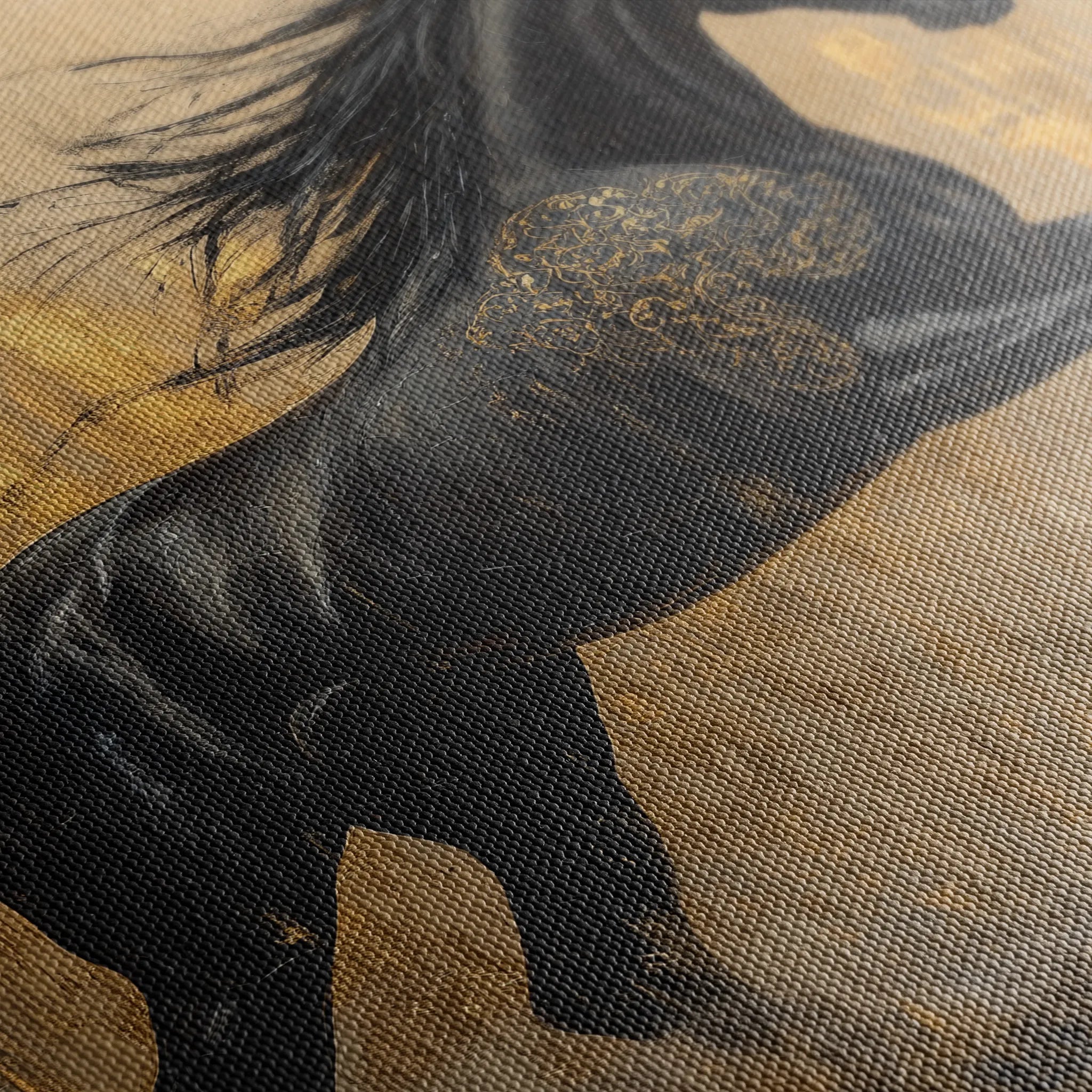Horses 027 Canvas Art 60 x 40 cm / Black