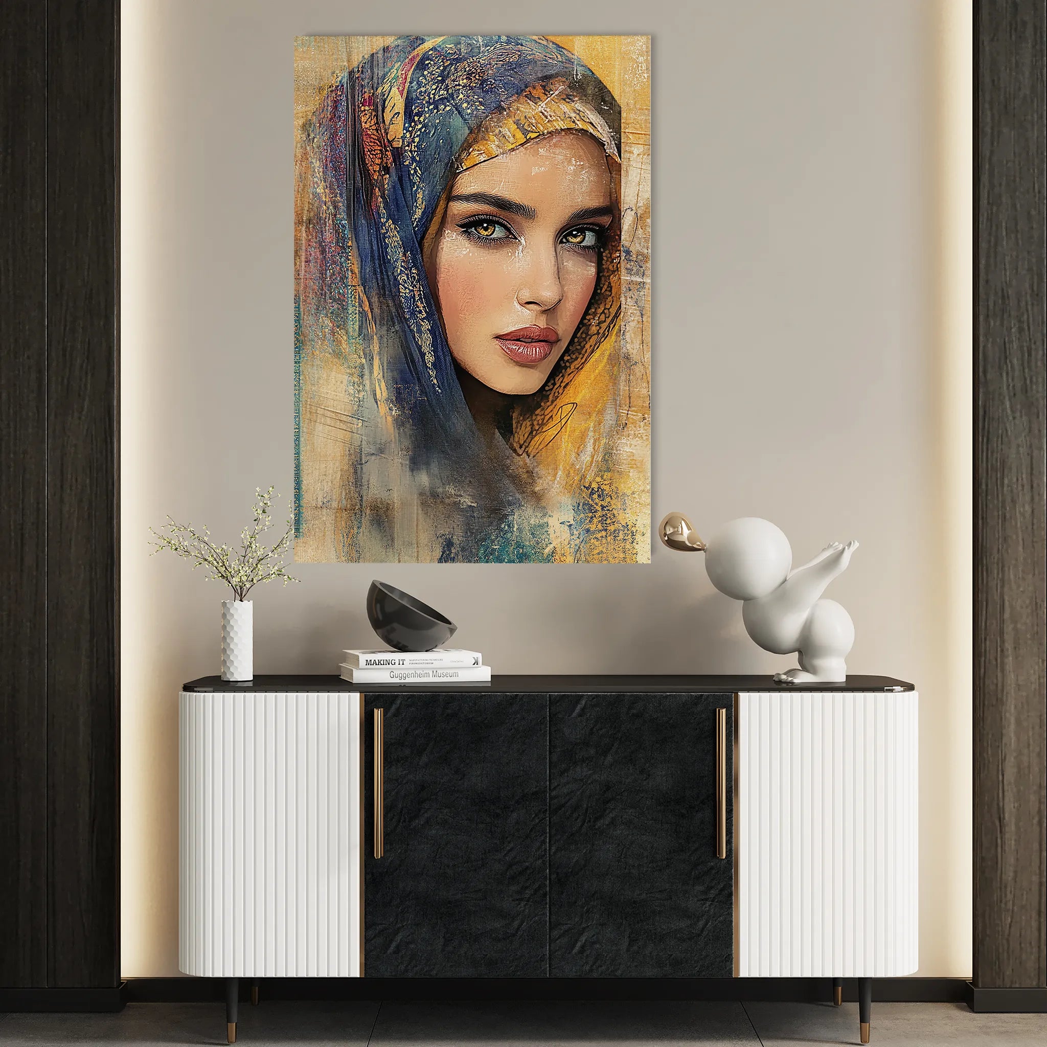 Portrait 027 Canvas Art 60 x 40 cm / Black