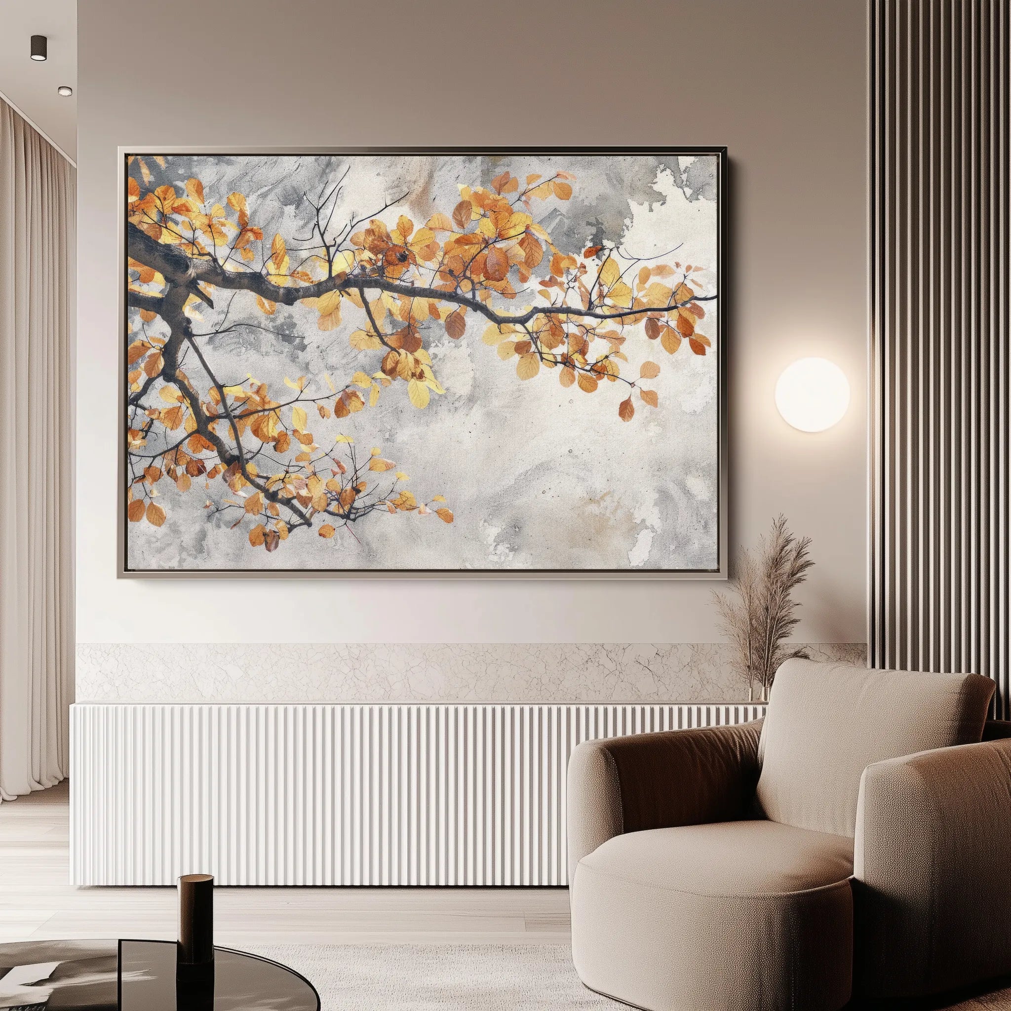Floral 028 Canvas Art 60 x 40 cm / Black