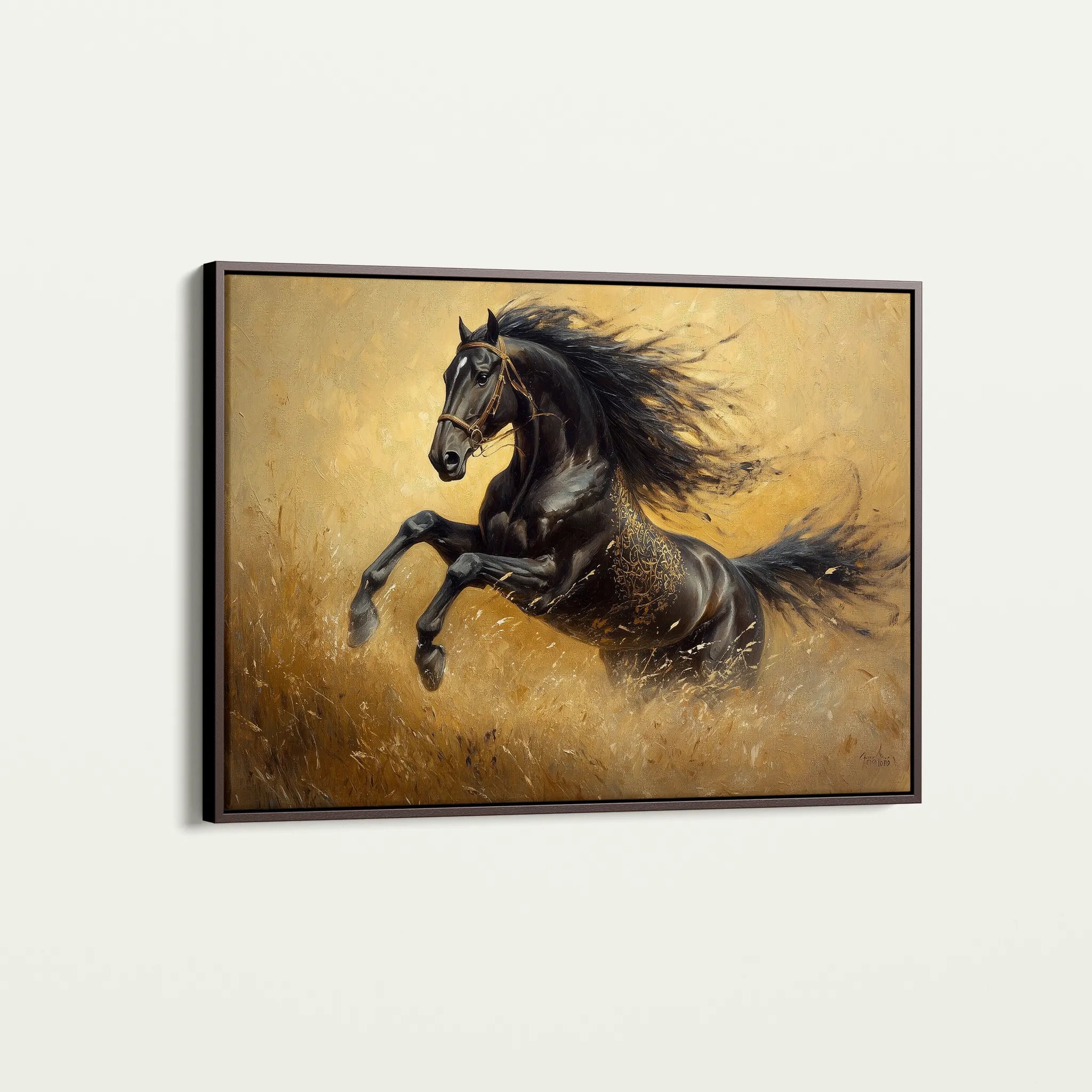 Horses 028 Canvas Art 60 x 40 cm / Black