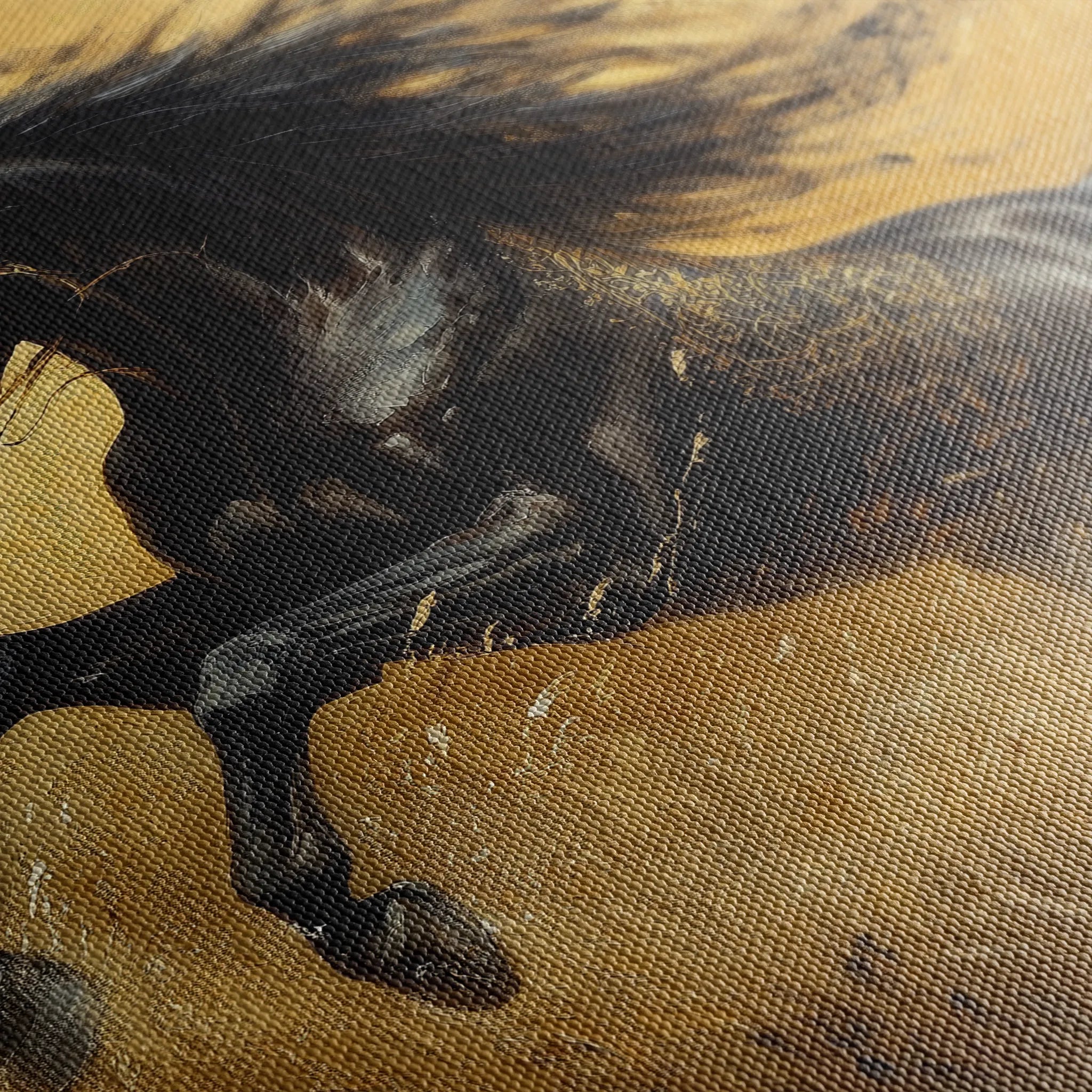 Horses 028 Canvas Art 60 x 40 cm / Black