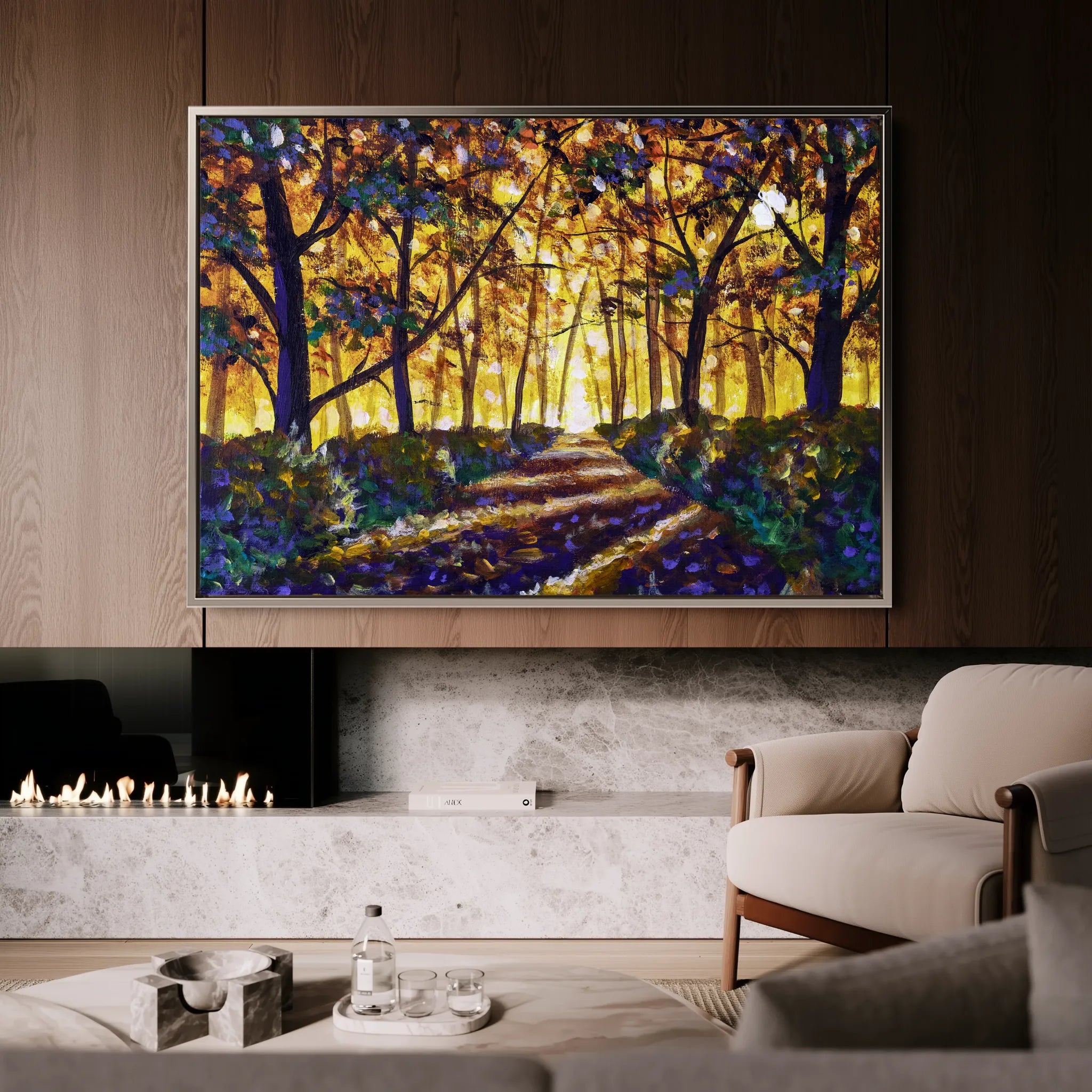 Landscape 028 Canvas Art 60 x 40 cm / Black