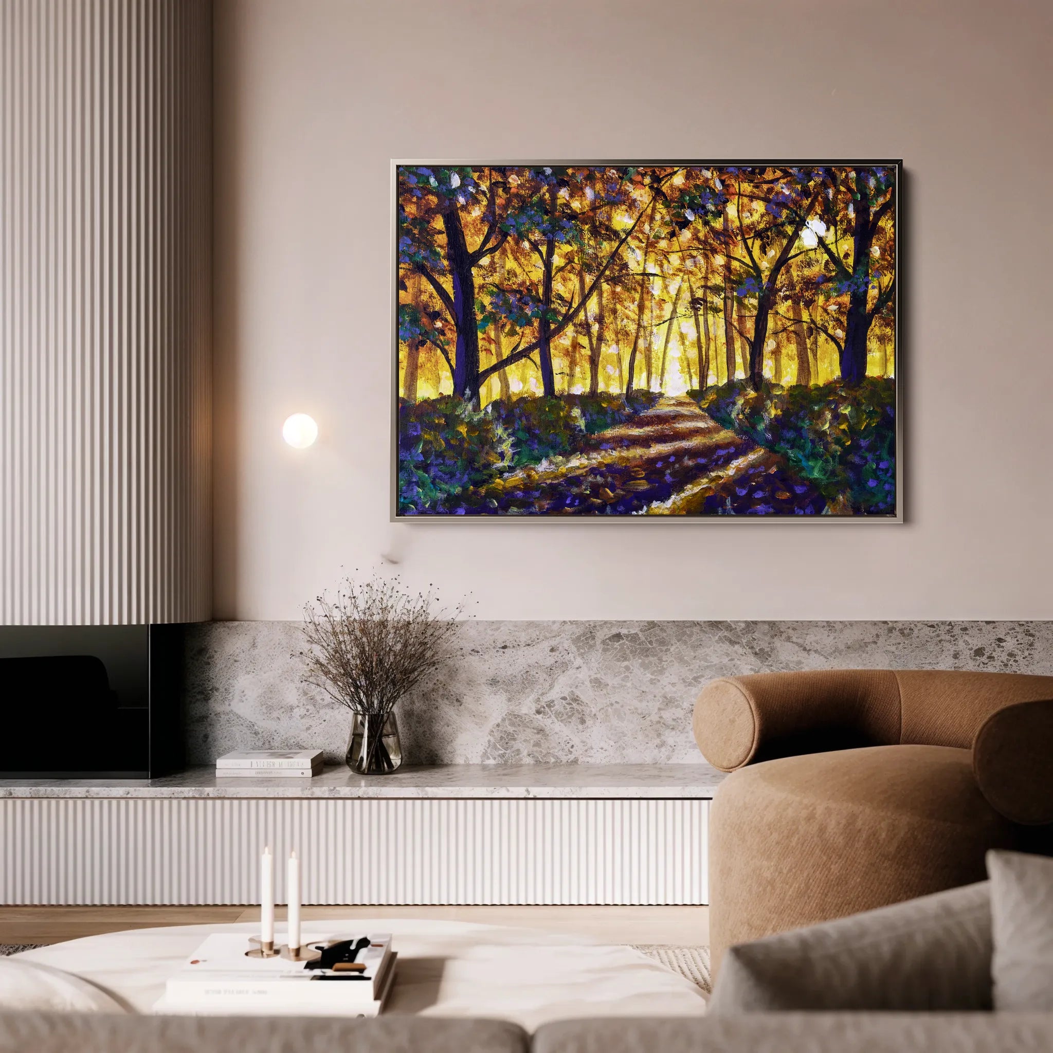 Landscape 028 Canvas Art 60 x 40 cm / Black