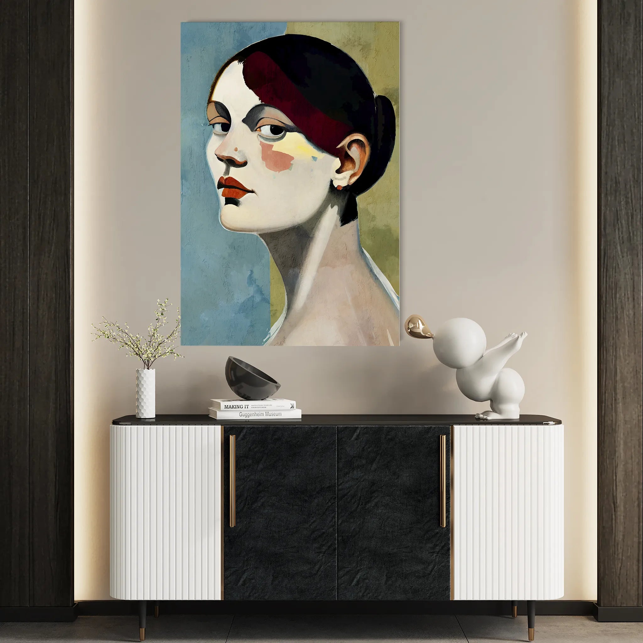 Portrait 028 Canvas Art 60 x 40 cm / Black