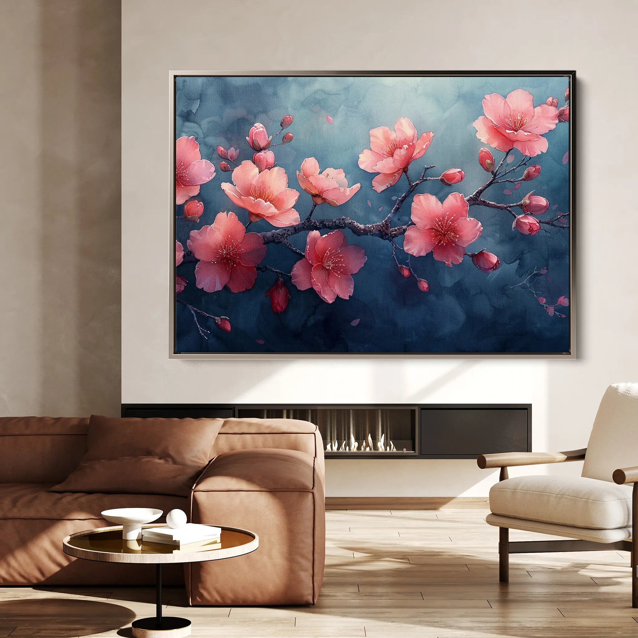Floral 029 Canvas Art 60 x 40 cm / Black