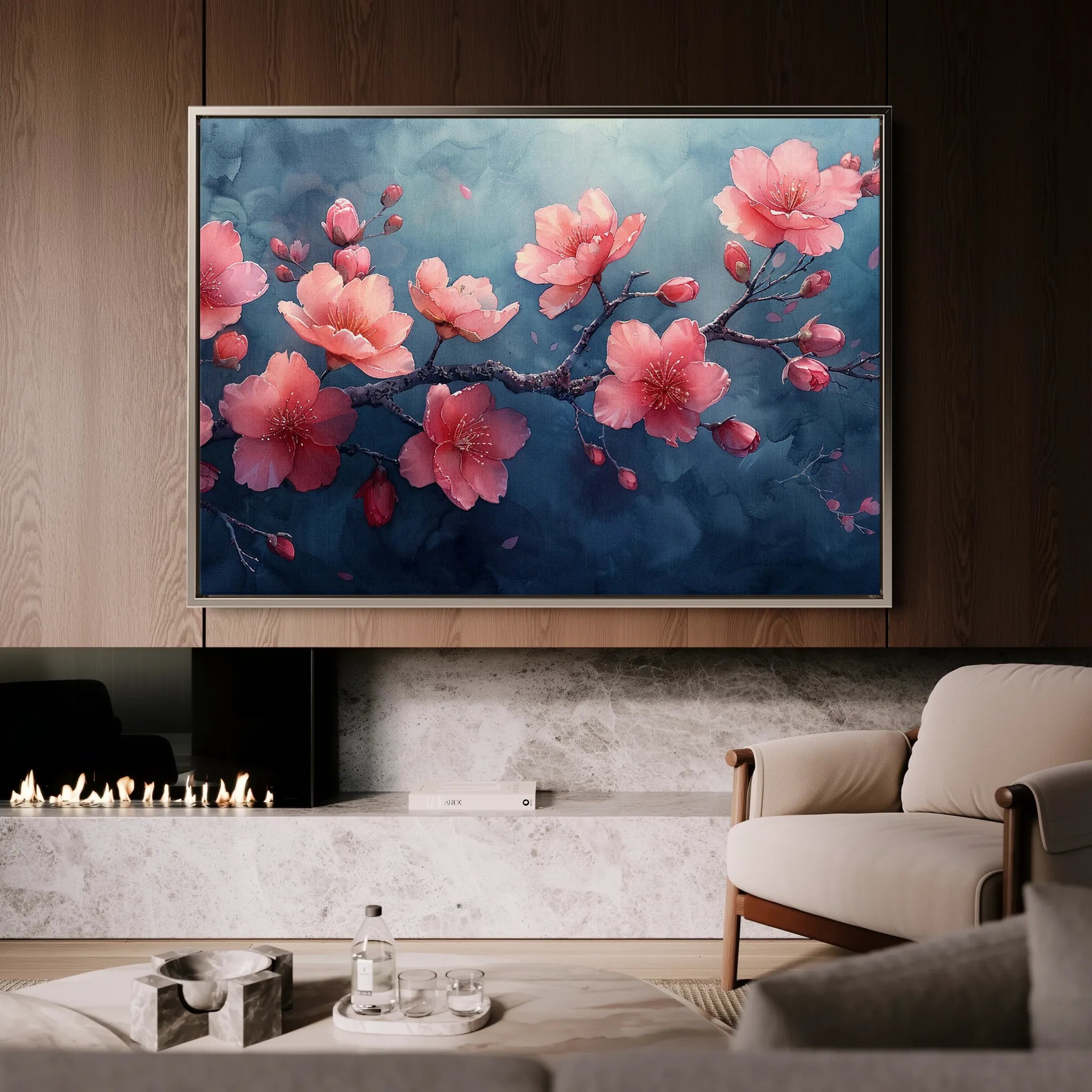 Floral 029 Canvas Art 60 x 40 cm / Black