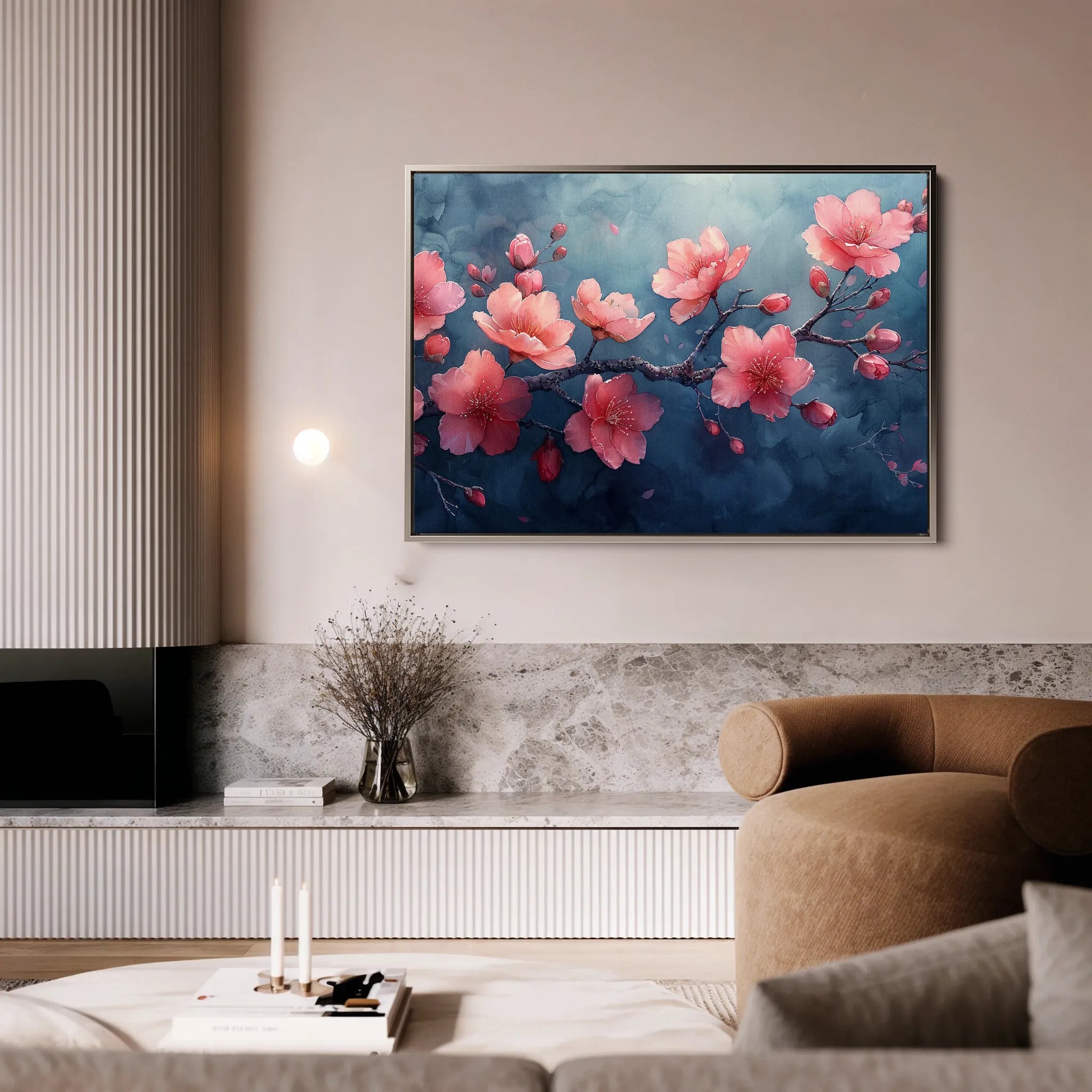 Floral 029 Canvas Art 60 x 40 cm / Black