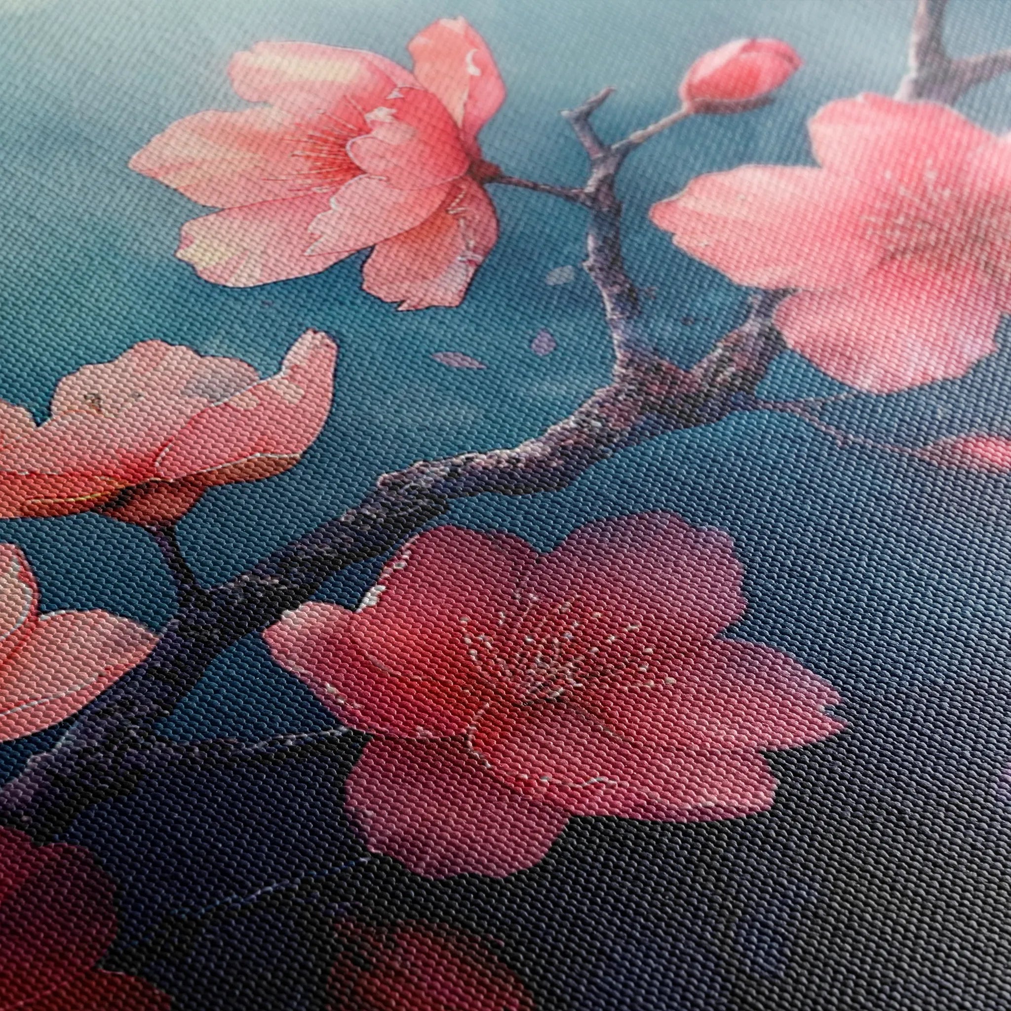 Floral 029 Canvas Art 60 x 40 cm / Black