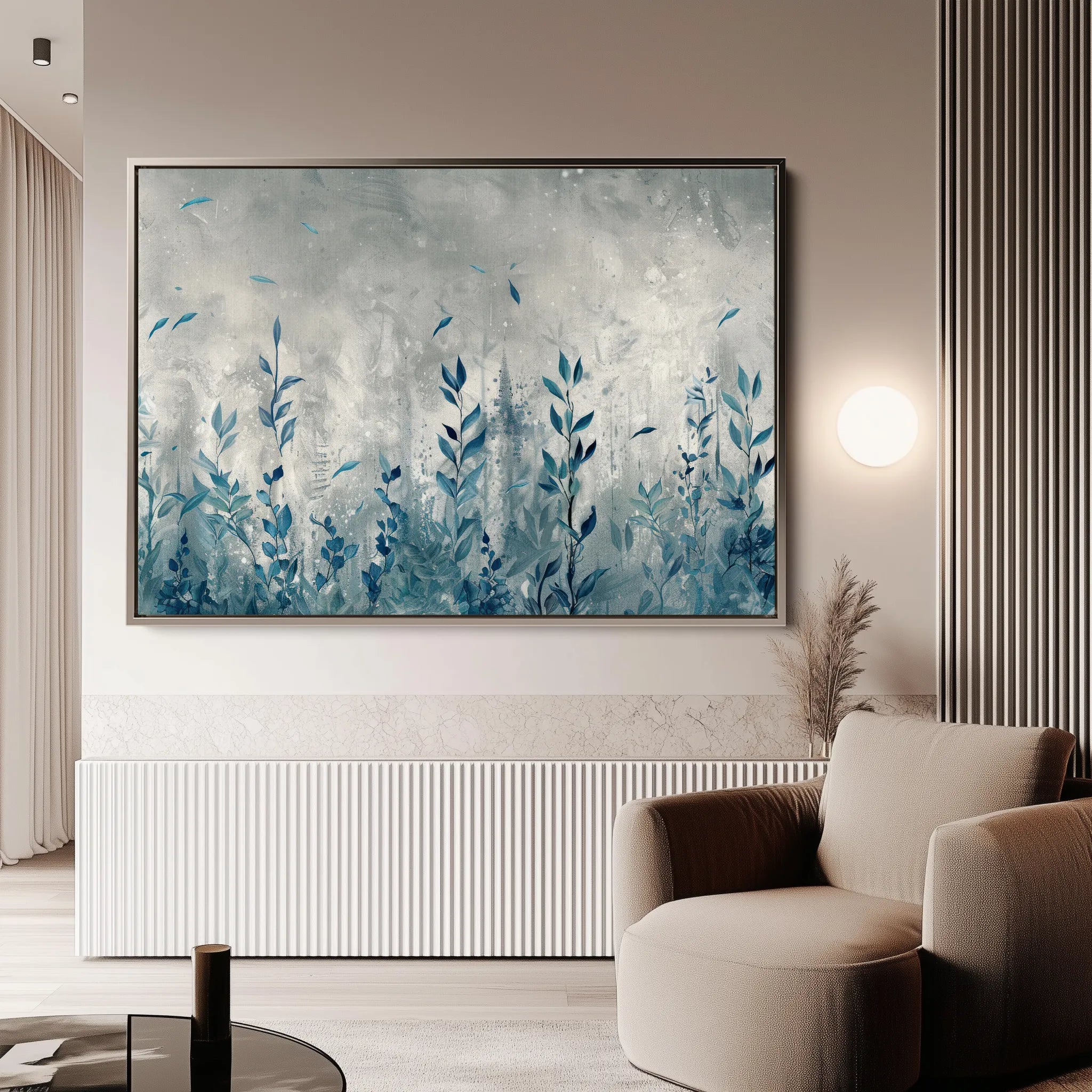 Floral 030 Canvas Art 60 x 40 cm / Black