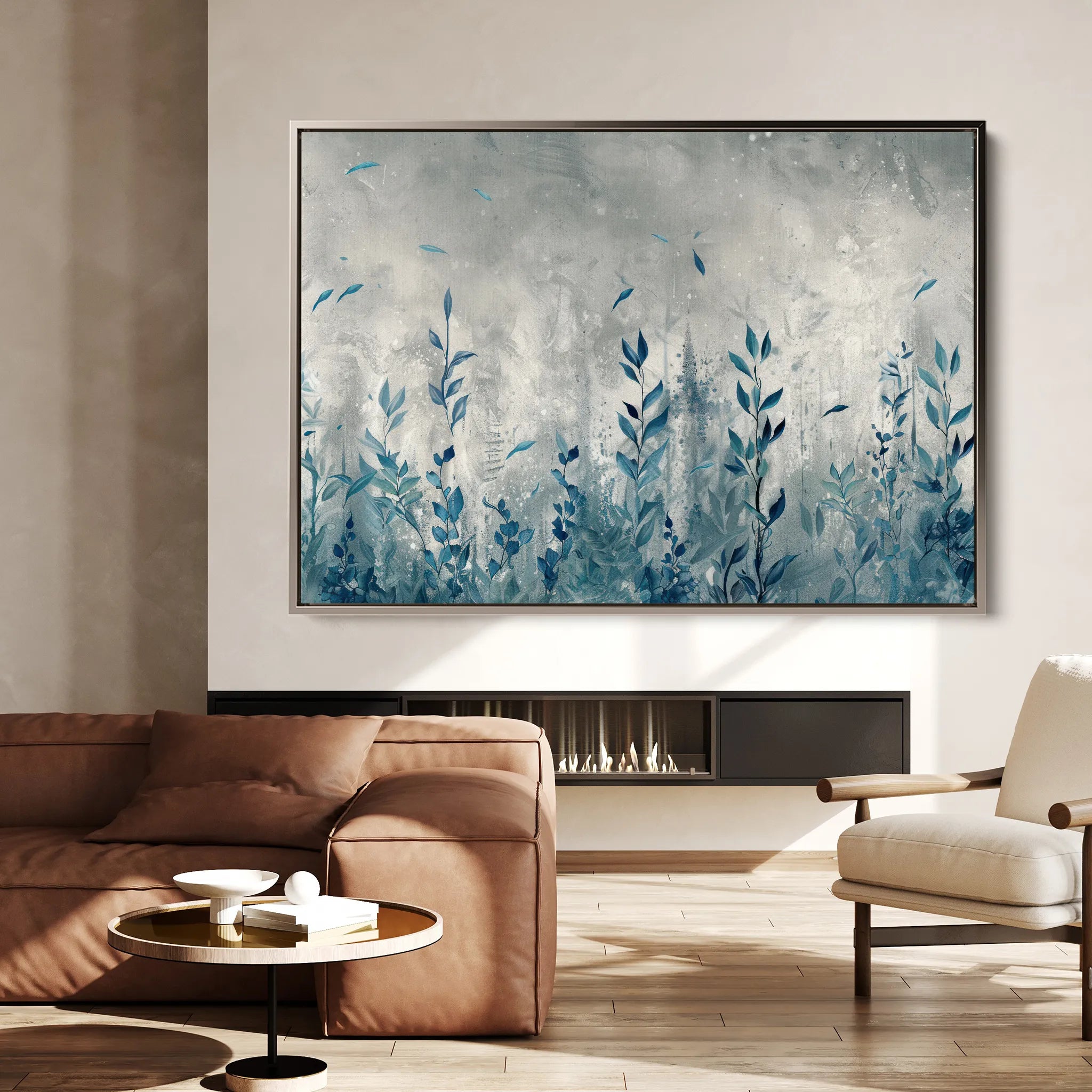 Floral 030 Canvas Art 60 x 40 cm / Black