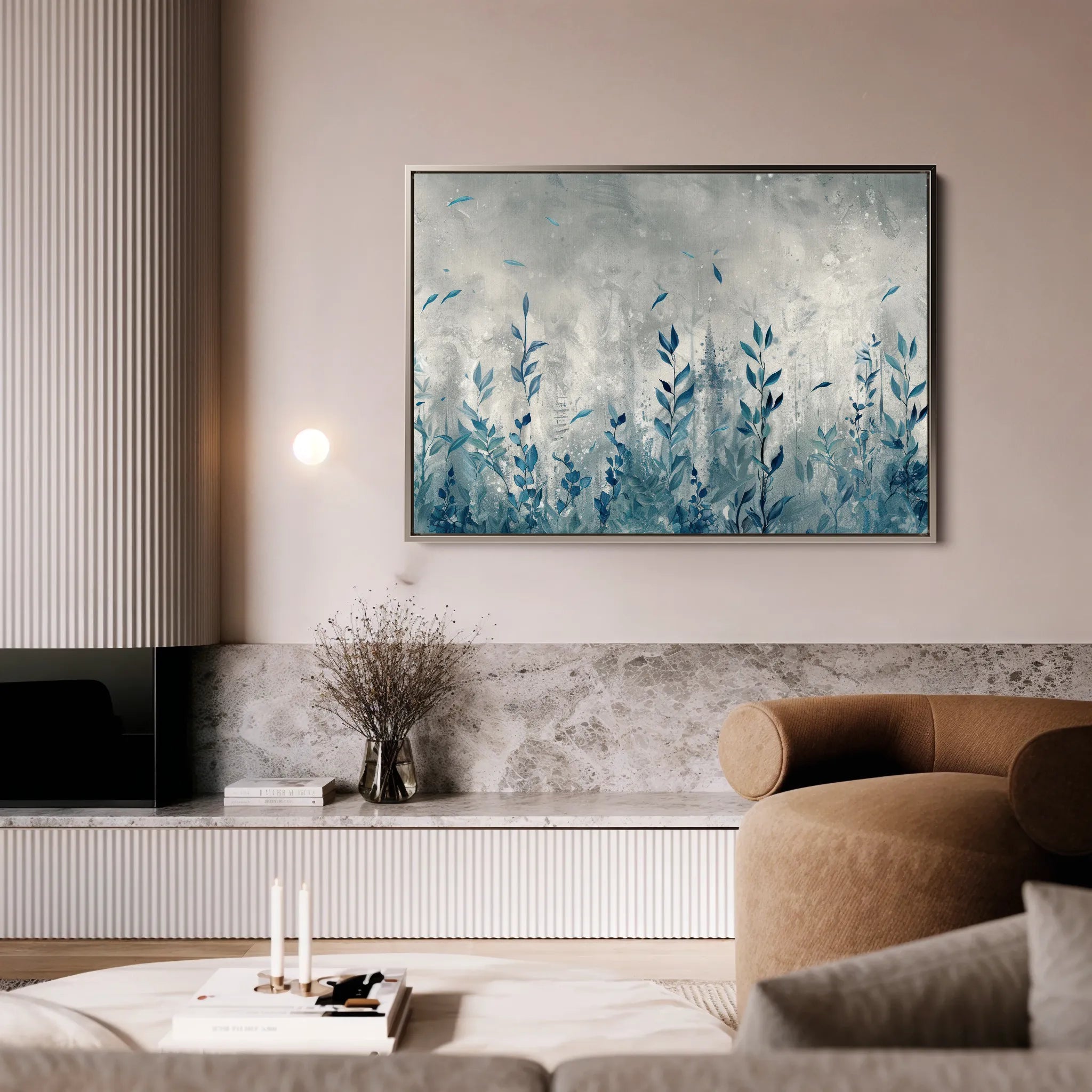 Floral 030 Canvas Art 60 x 40 cm / Black