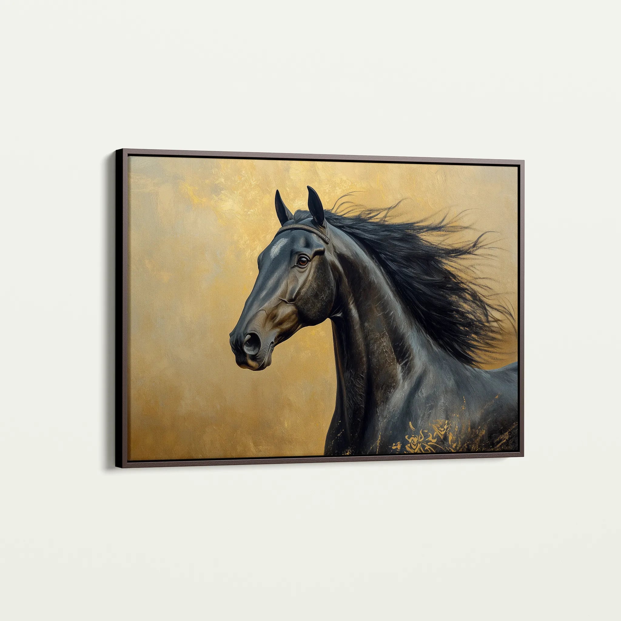 Horses 030 Canvas Art 60 x 40 cm / Black