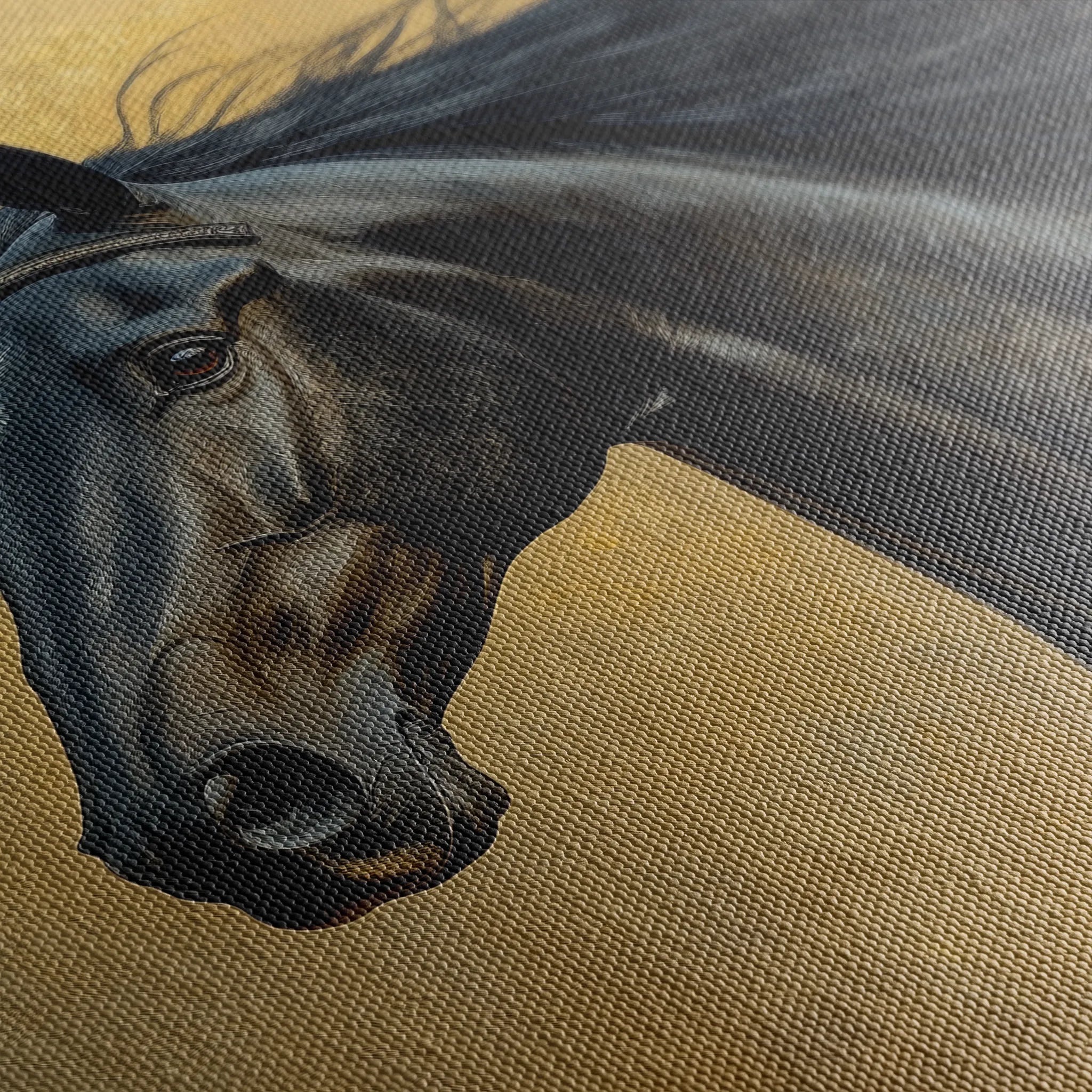 Horses 030 Canvas Art 60 x 40 cm / Black