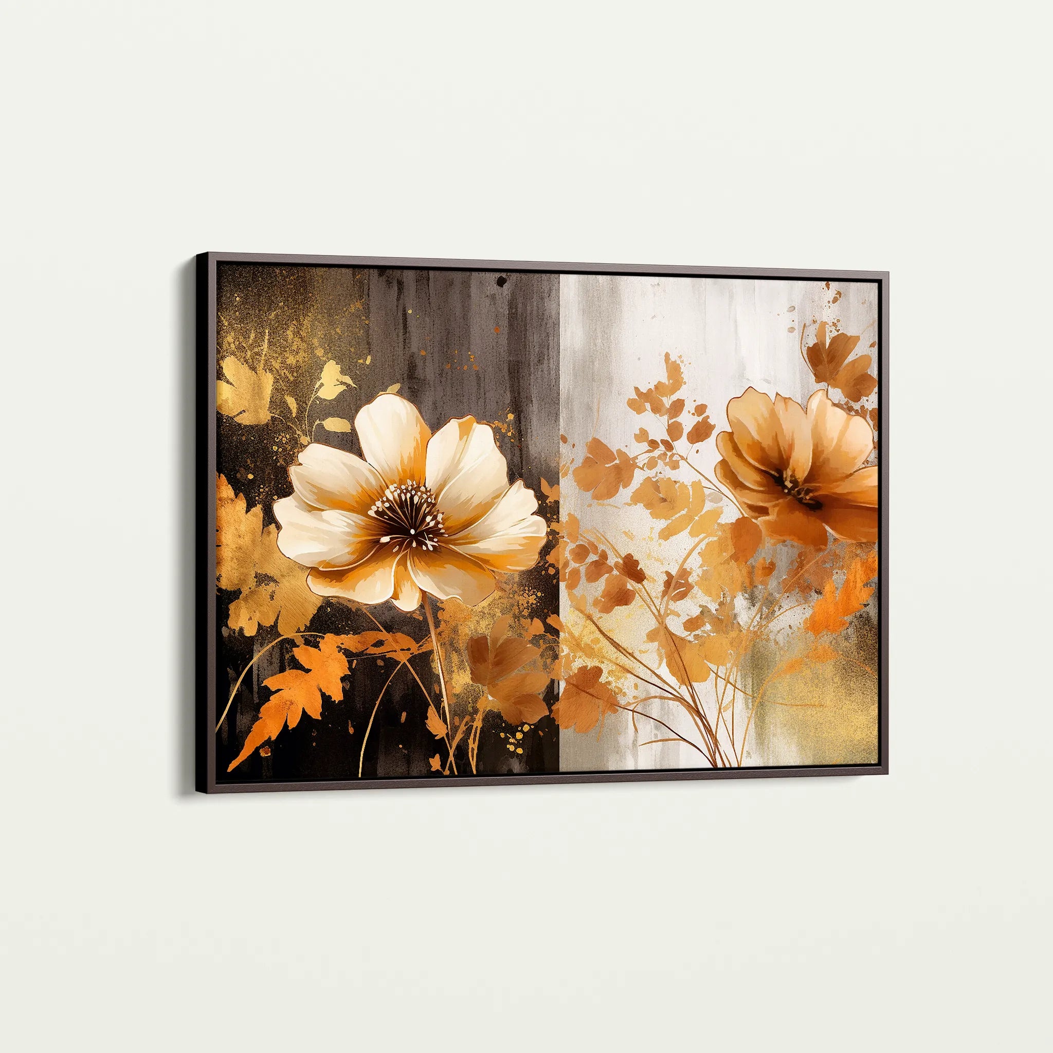 Floral 031 Canvas Art 60 x 40 cm / Black