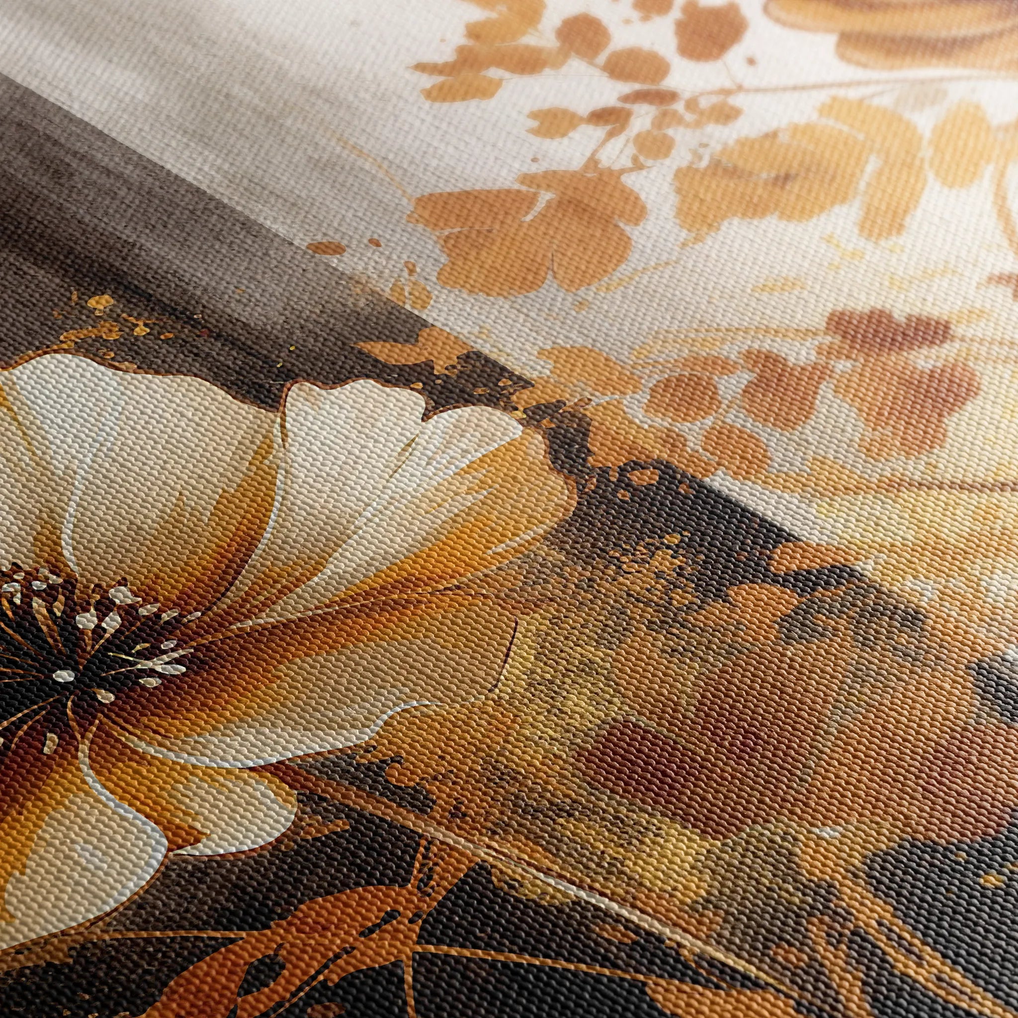 Floral 031 Canvas Art 60 x 40 cm / Black