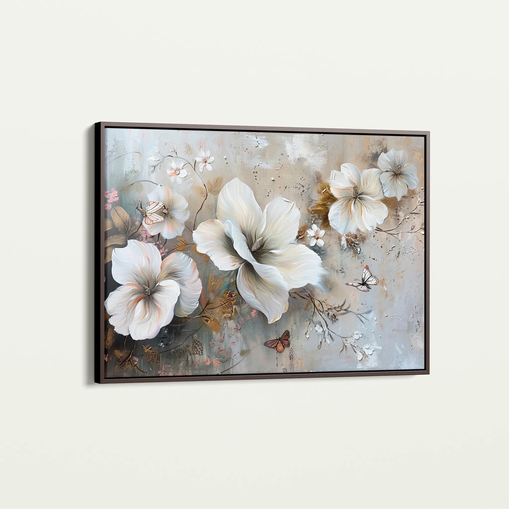Floral 032 Canvas Art 60 x 40 cm / Black