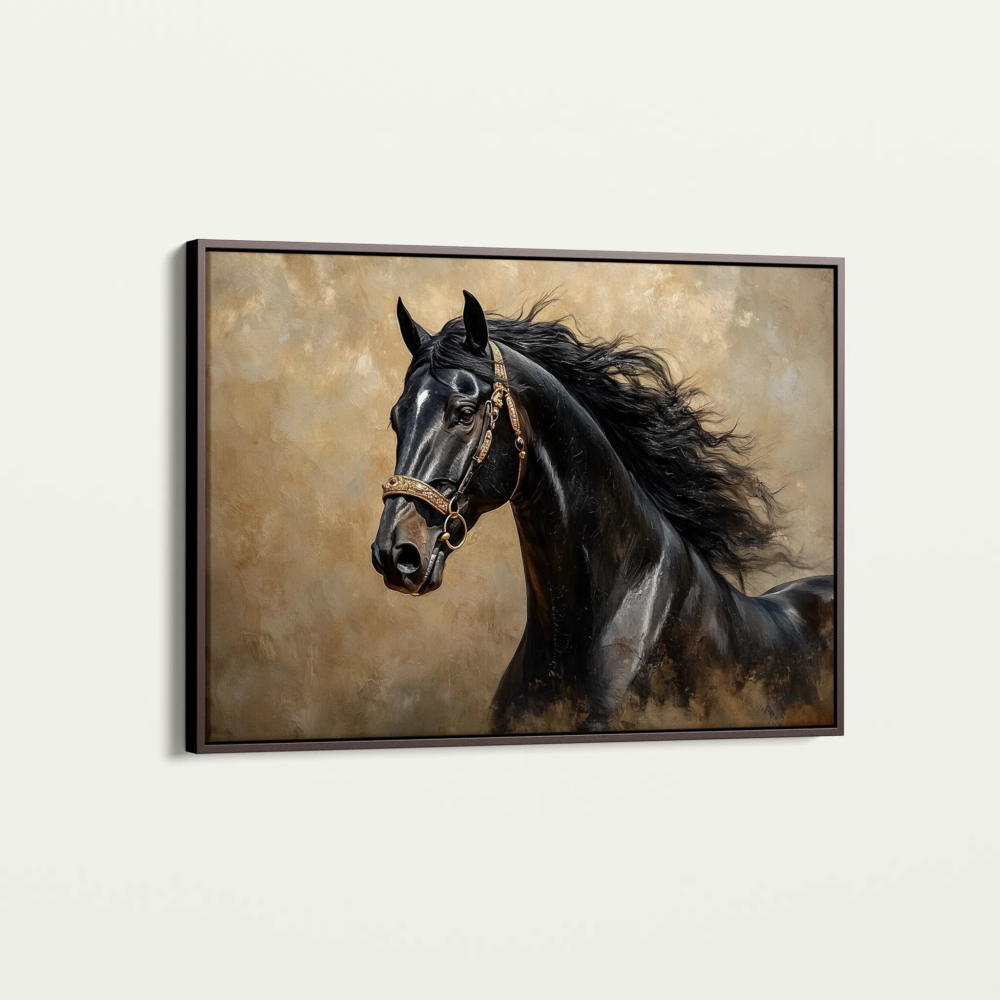 Horses 032 Canvas Art 60 x 40 cm / Black