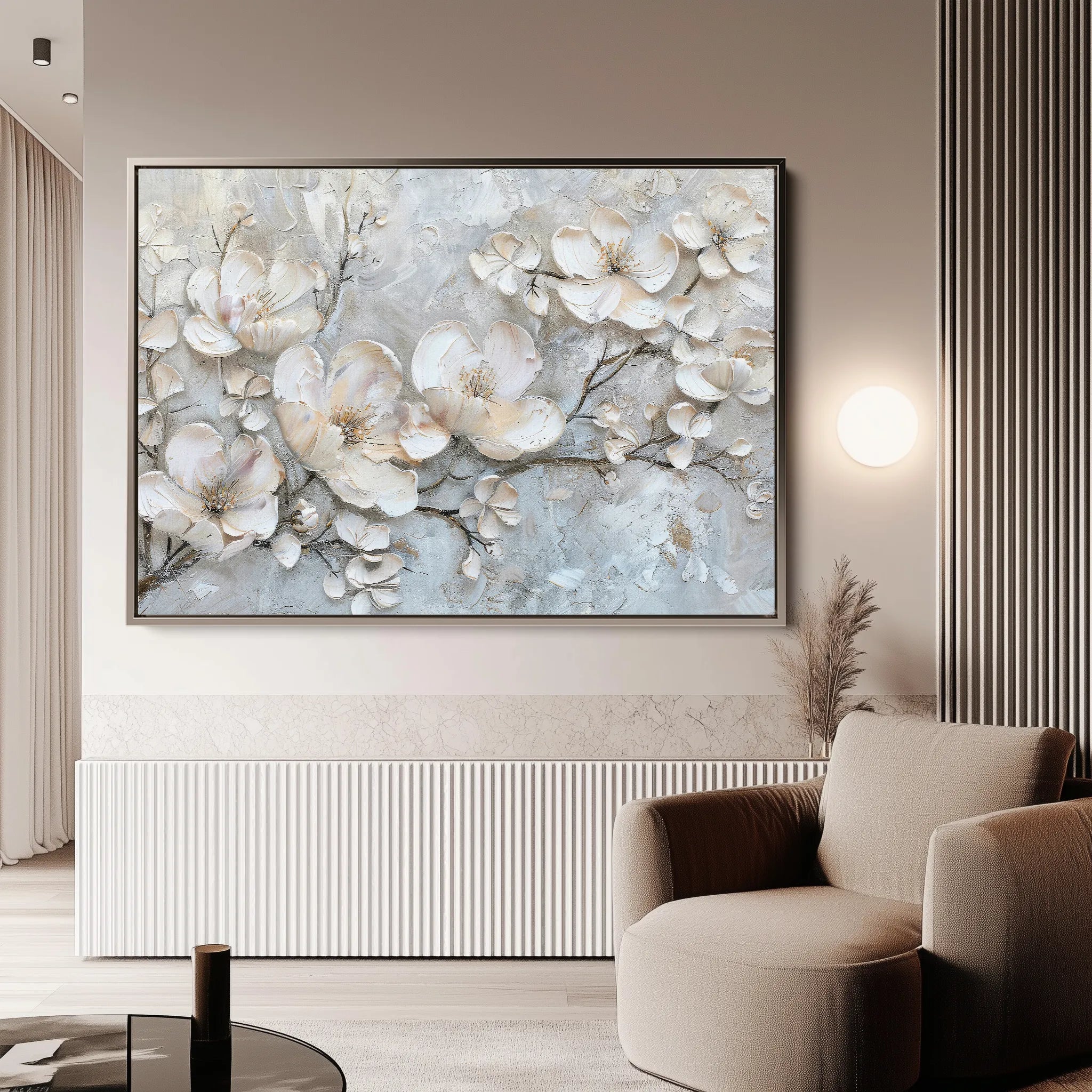Floral 033 Canvas Art 60 x 40 cm / Black