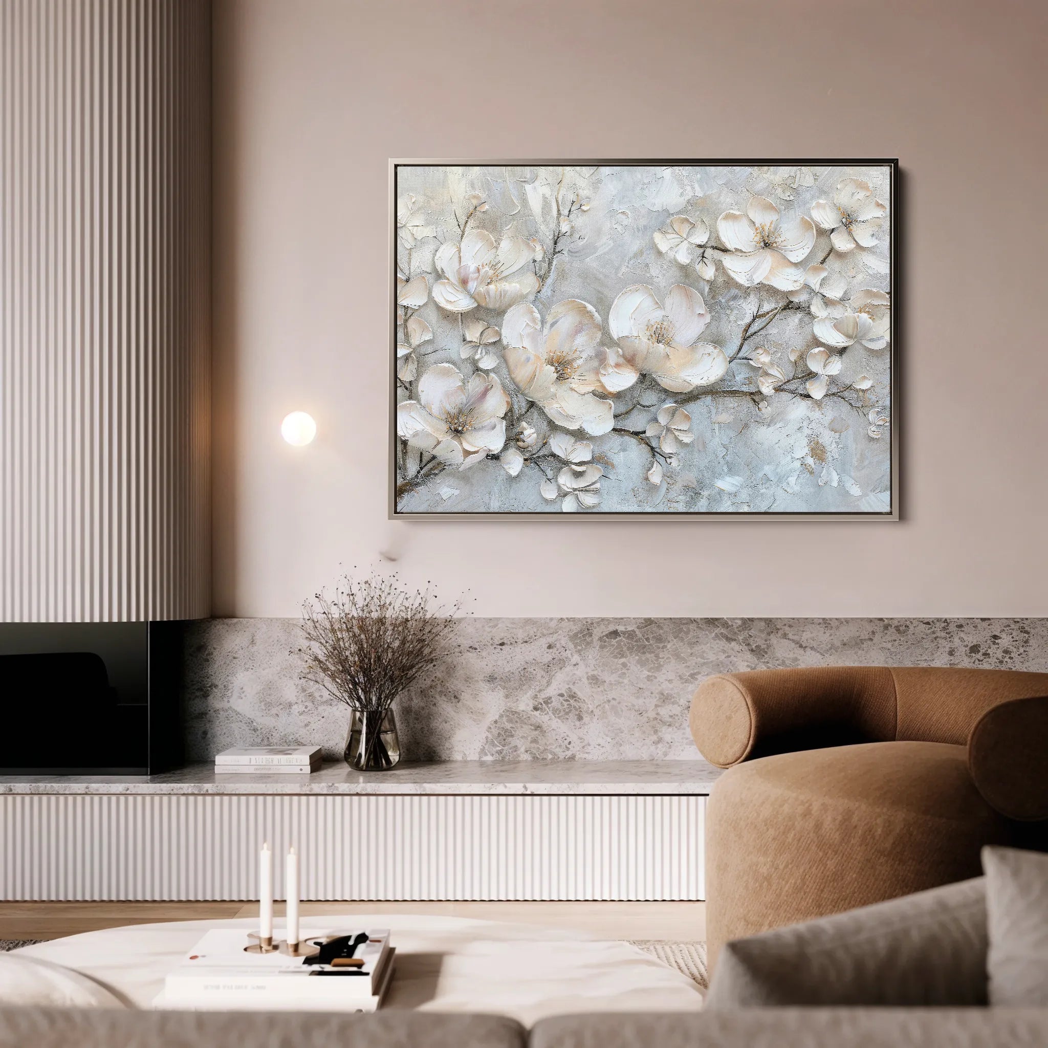 Floral 033 Canvas Art 60 x 40 cm / Black