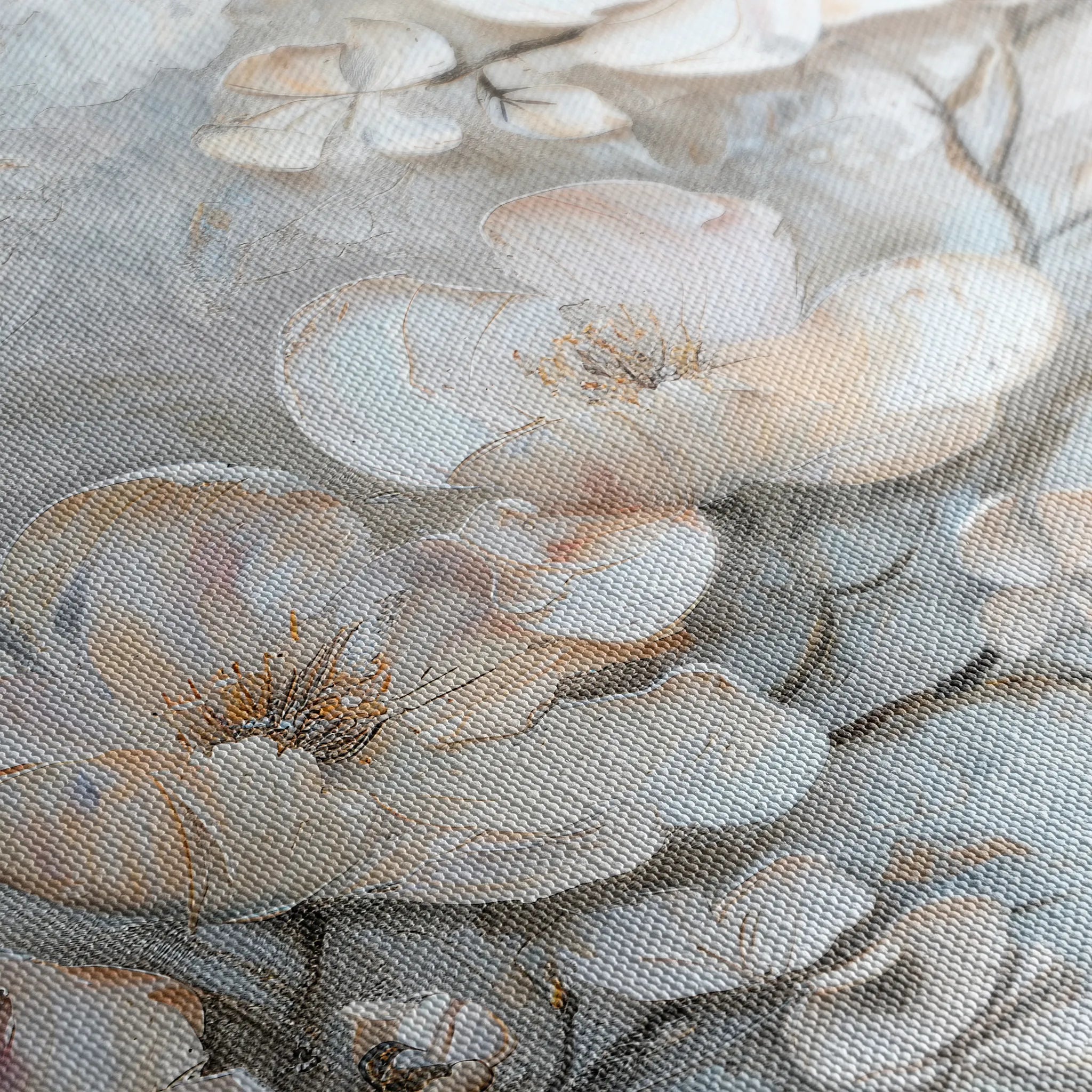 Floral 033 Canvas Art 60 x 40 cm / Black
