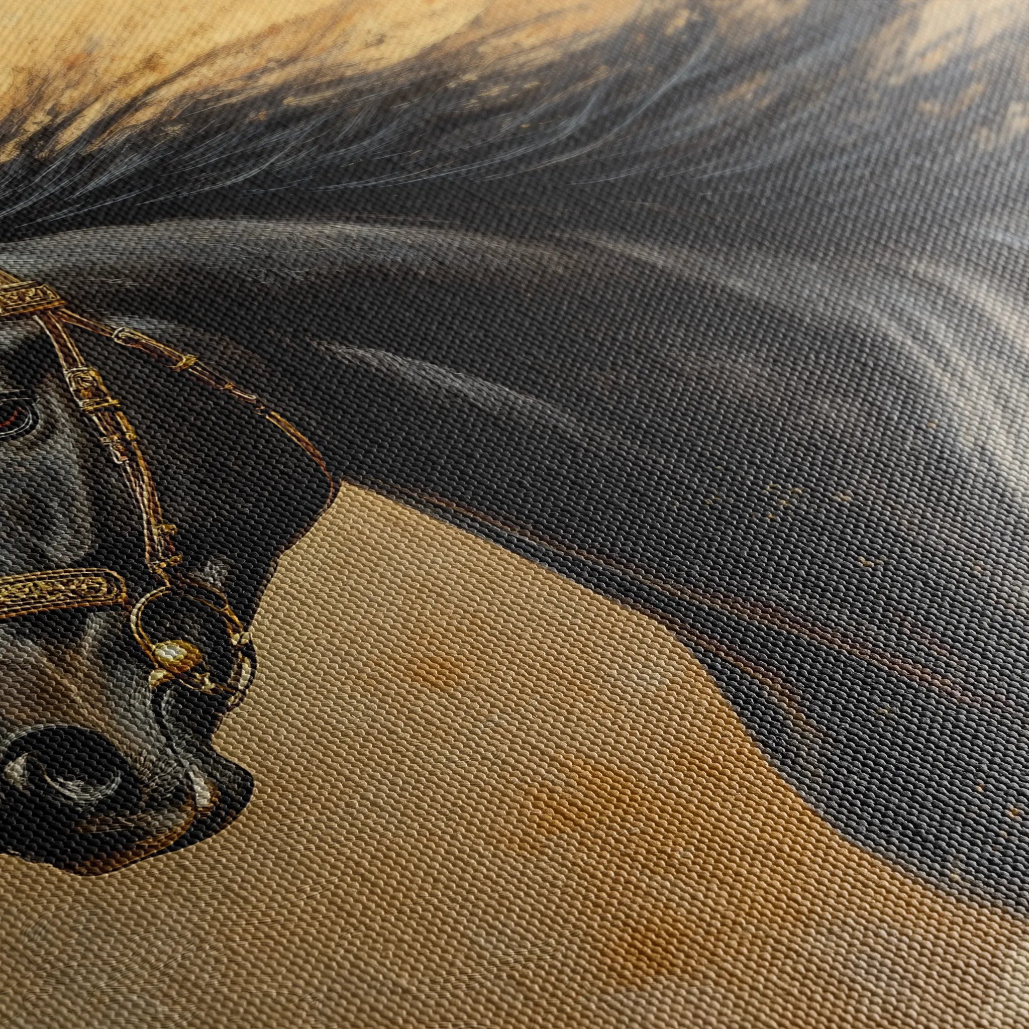 Horses 033 Canvas Art 60 x 40 cm / Black