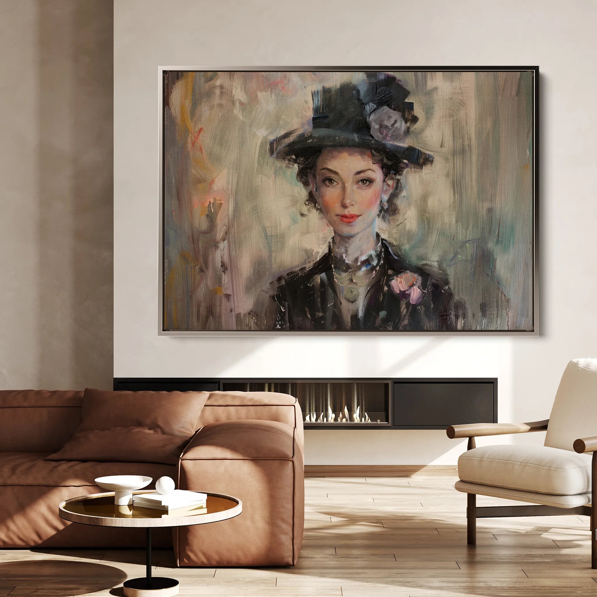 Portrait 033 Canvas Art 60 x 40 cm / Black